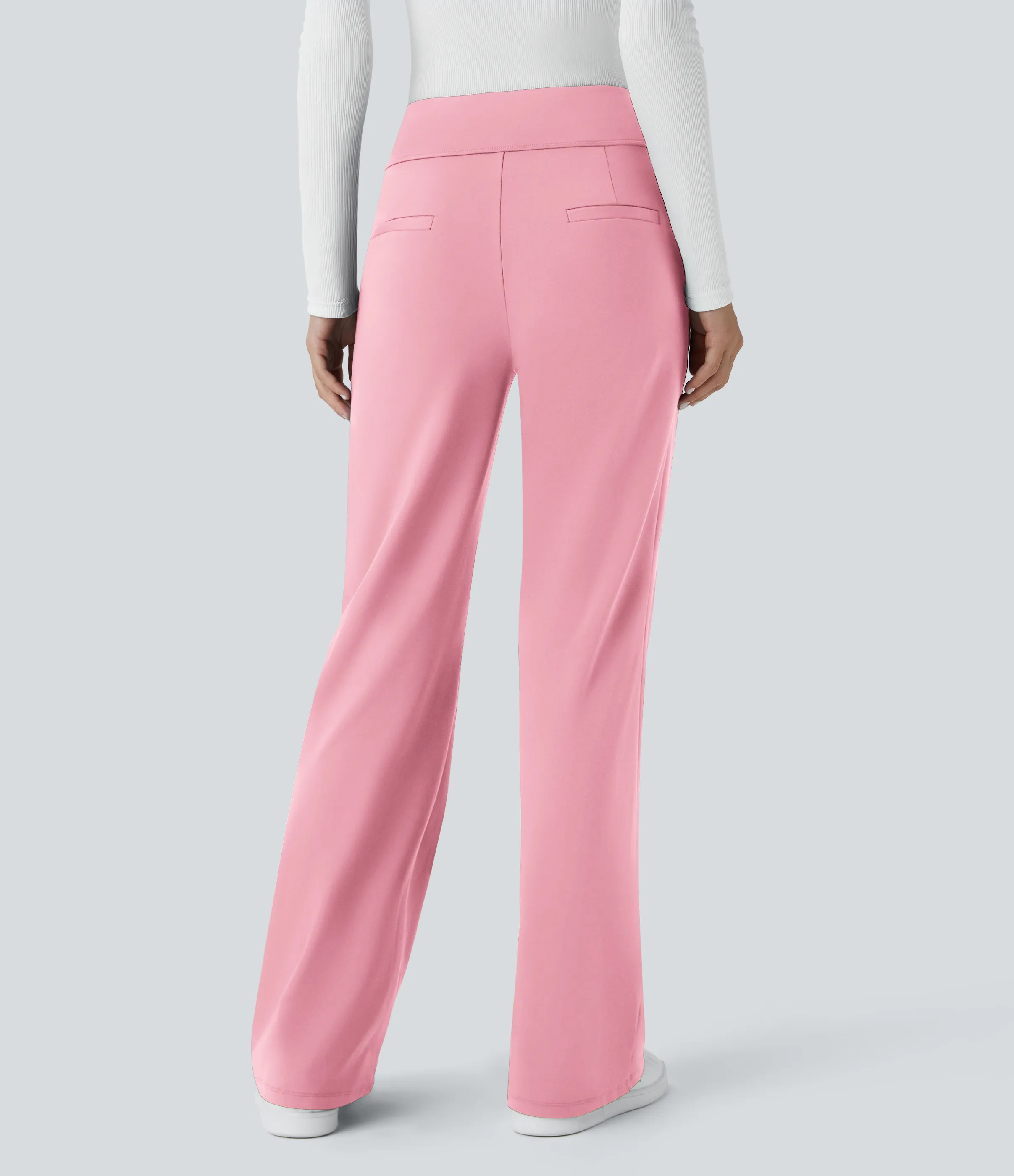 Halara Pantalón oficina acampanado bolsillo lateral tiro alto - Candy Pink - L(regular) sold by Halara product image thumbnail 3