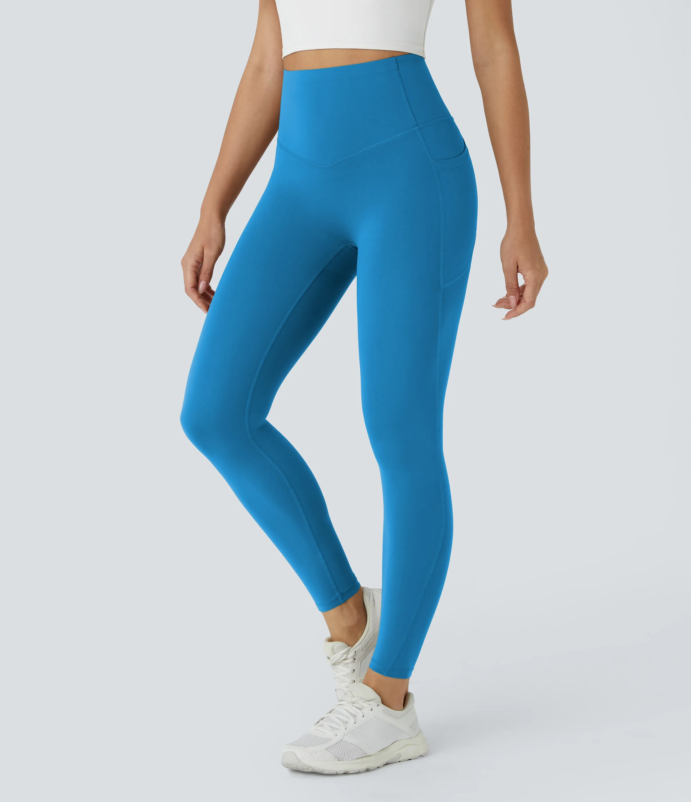 Halara Leggings SoCinched UltraSculpt tiro alto realce glúteos control abdomen bolsillo lateral moldeador - Vallarta Blue - S(7/8) sold by Halara product image thumbnail 4