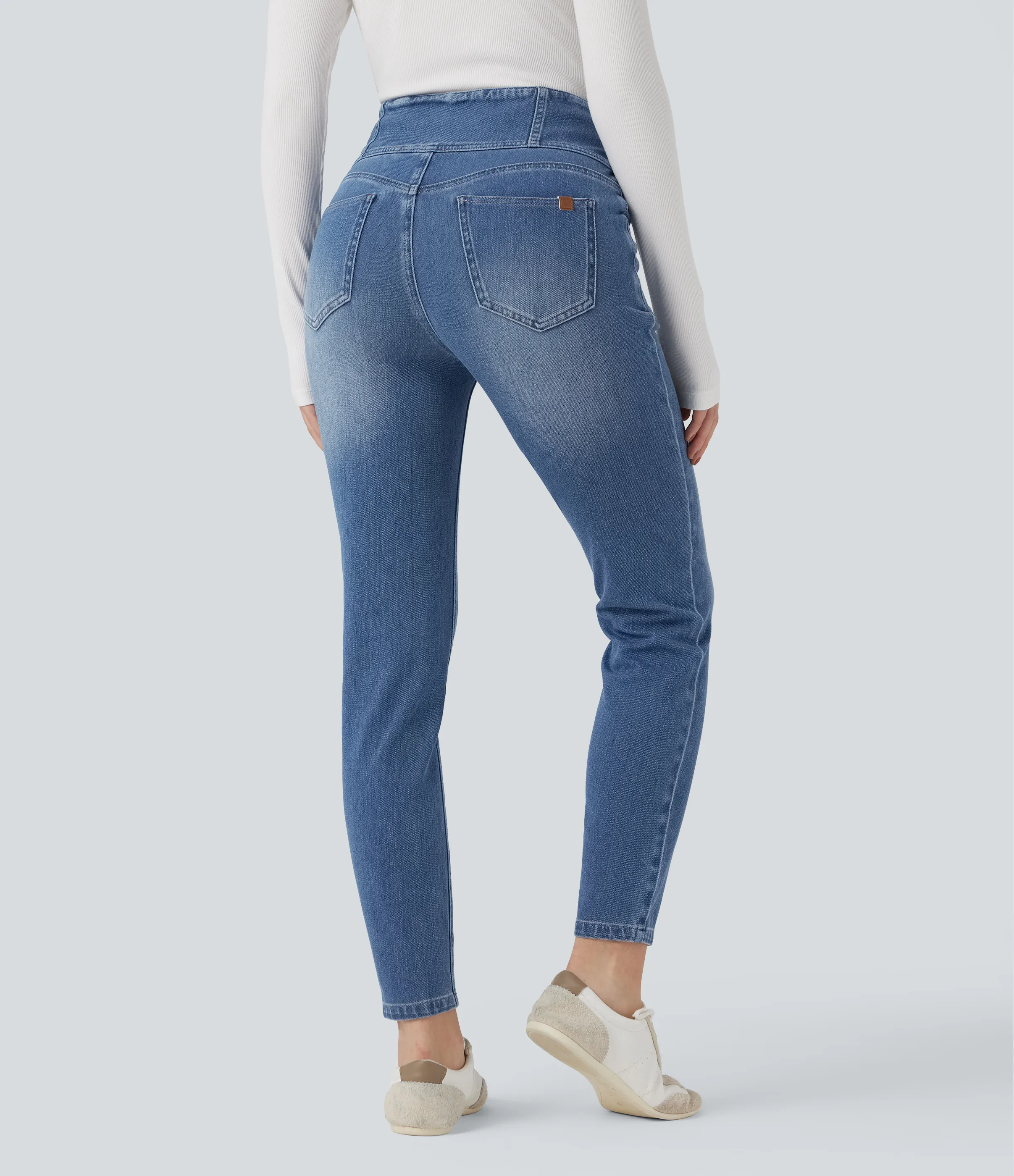 Halara Jeans ajustados casuales Halara Flex™ de tiro alto con bolsillos - Blue Jasper Denim - L(regular) sold by Halara product image thumbnail 3
