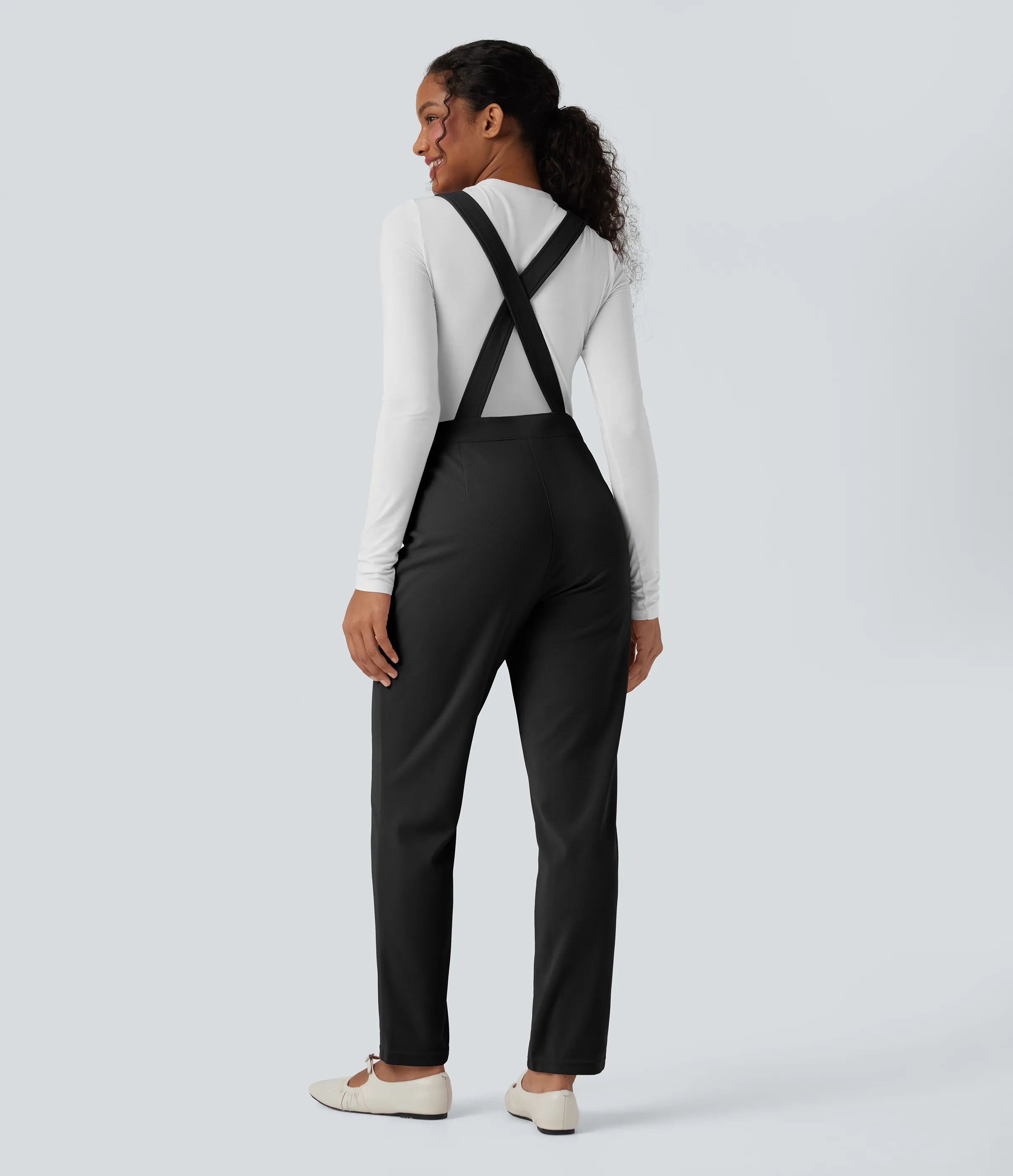 Halara Jumpsuit casual con bolsillos y diseño en tela de gofre - Black - XS(regular) sold by Halara product image thumbnail 3