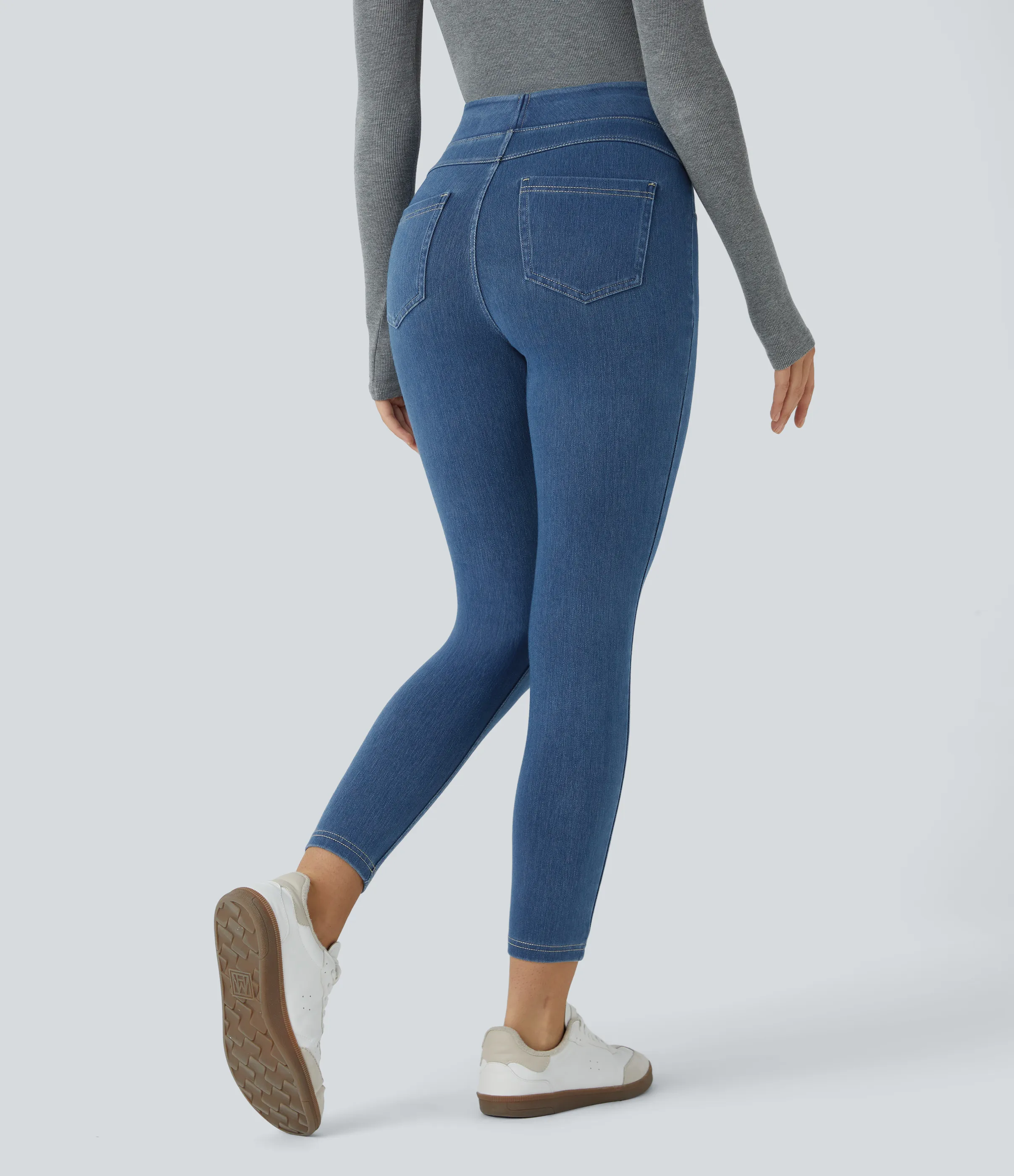 Halara Leggings Halara Flex™ Denim mezclilla elástico bolsillo lateral trasero tiro alto - Denim Dark Blue - L(full_length) sold by Halara product image thumbnail 2