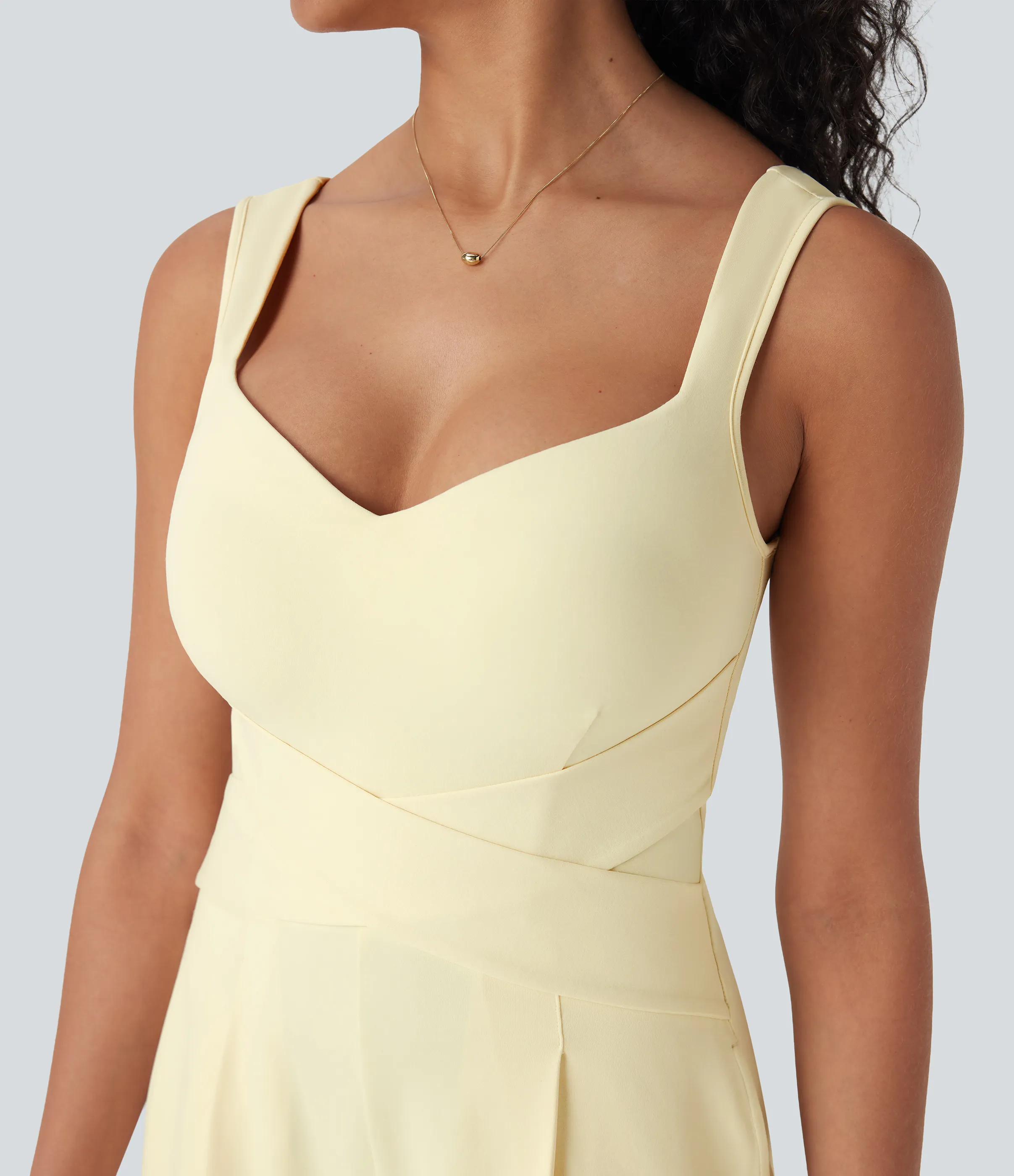 Halara Jumpsuit casual sin mangas con espalda en U y bolsillos - Vague Yellow - L(regular) sold by Halara product image thumbnail 5