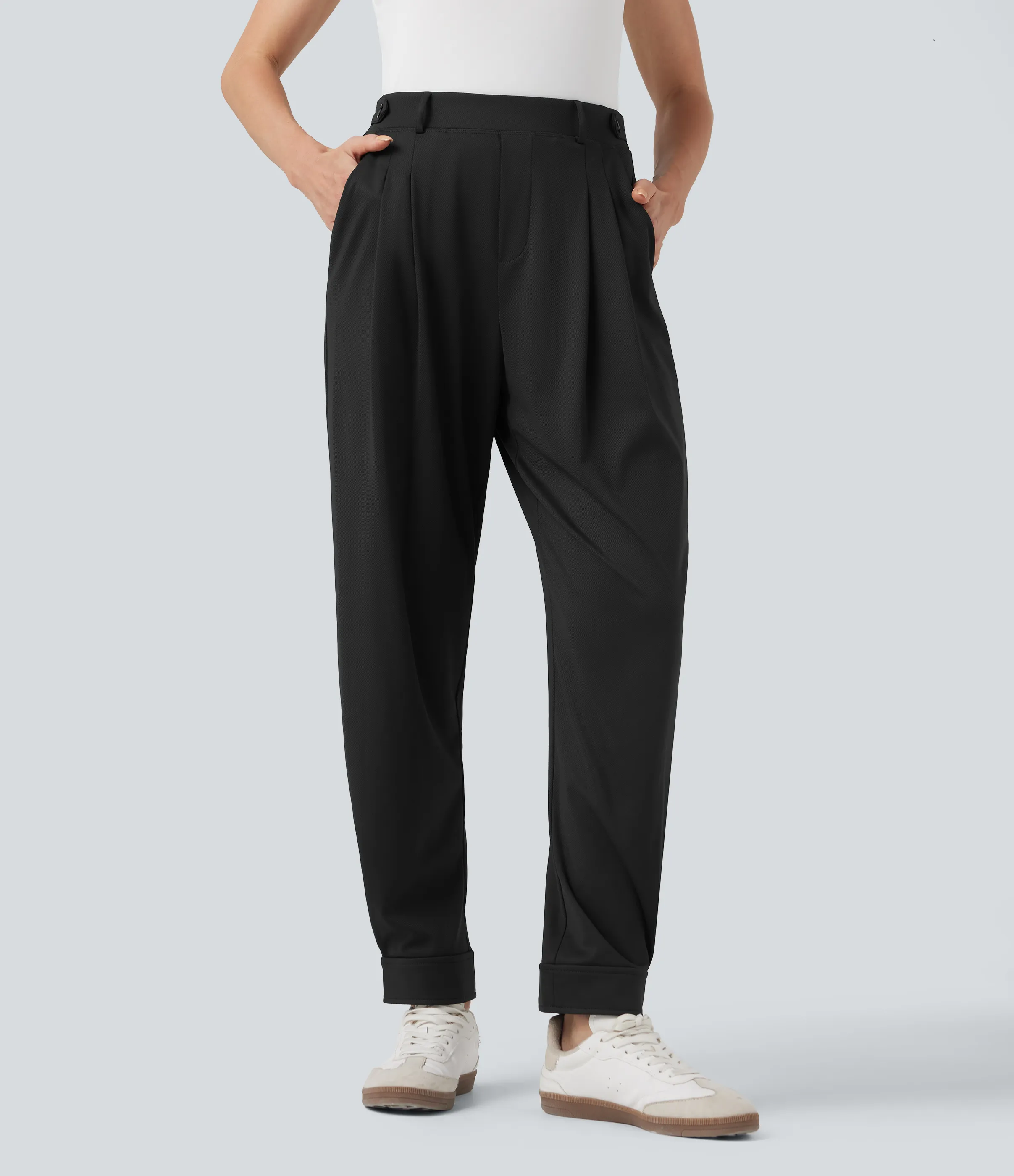 Halara Pantalones de golf ajustados de tiro alto con secado rápido bolsillo para tee de golf - UPF 40+ - Black - XL(regular) sold by Halara product image thumbnail 2