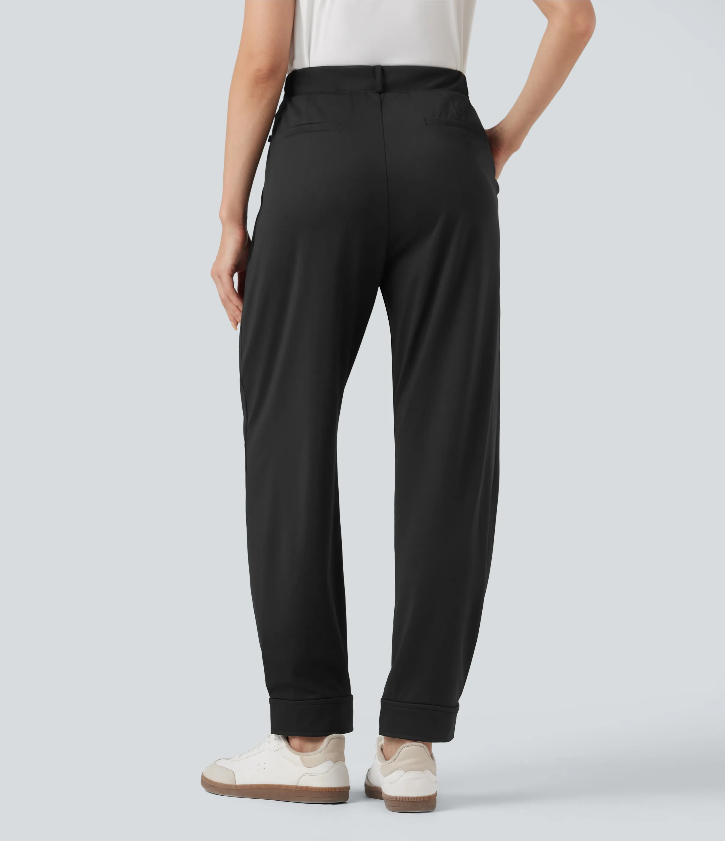 Halara Pantalones de golf ajustados de tiro alto con secado rápido bolsillo para tee de golf - UPF 40+ - Black - XL(regular) sold by Halara product image thumbnail 3