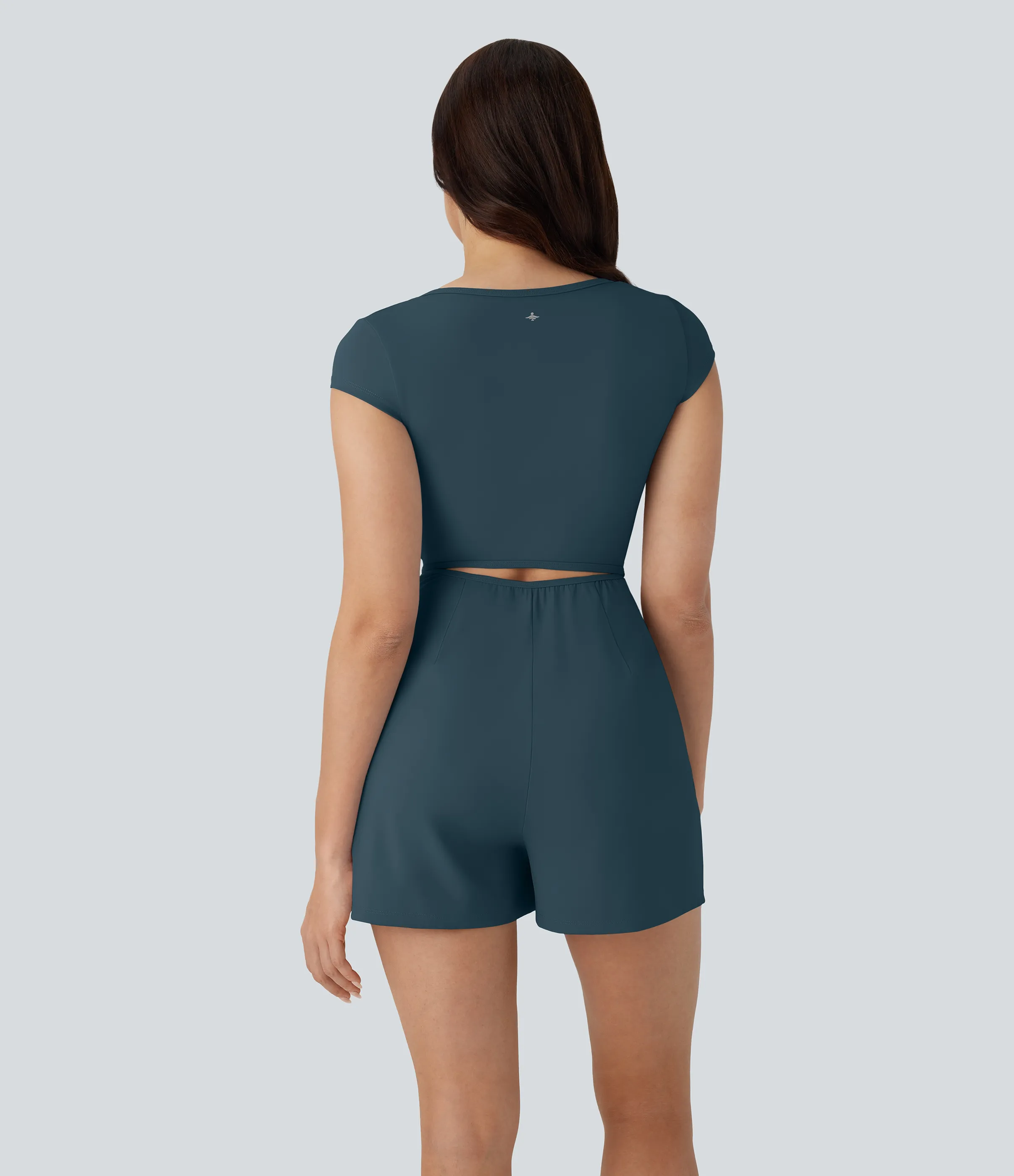 Halara Mono Softlyzero™ Airy yoga cuello U manga corta bolsillo lateral tacto fresco - Easy Peezy - Ink Green - M sold by Halara product image thumbnail 3