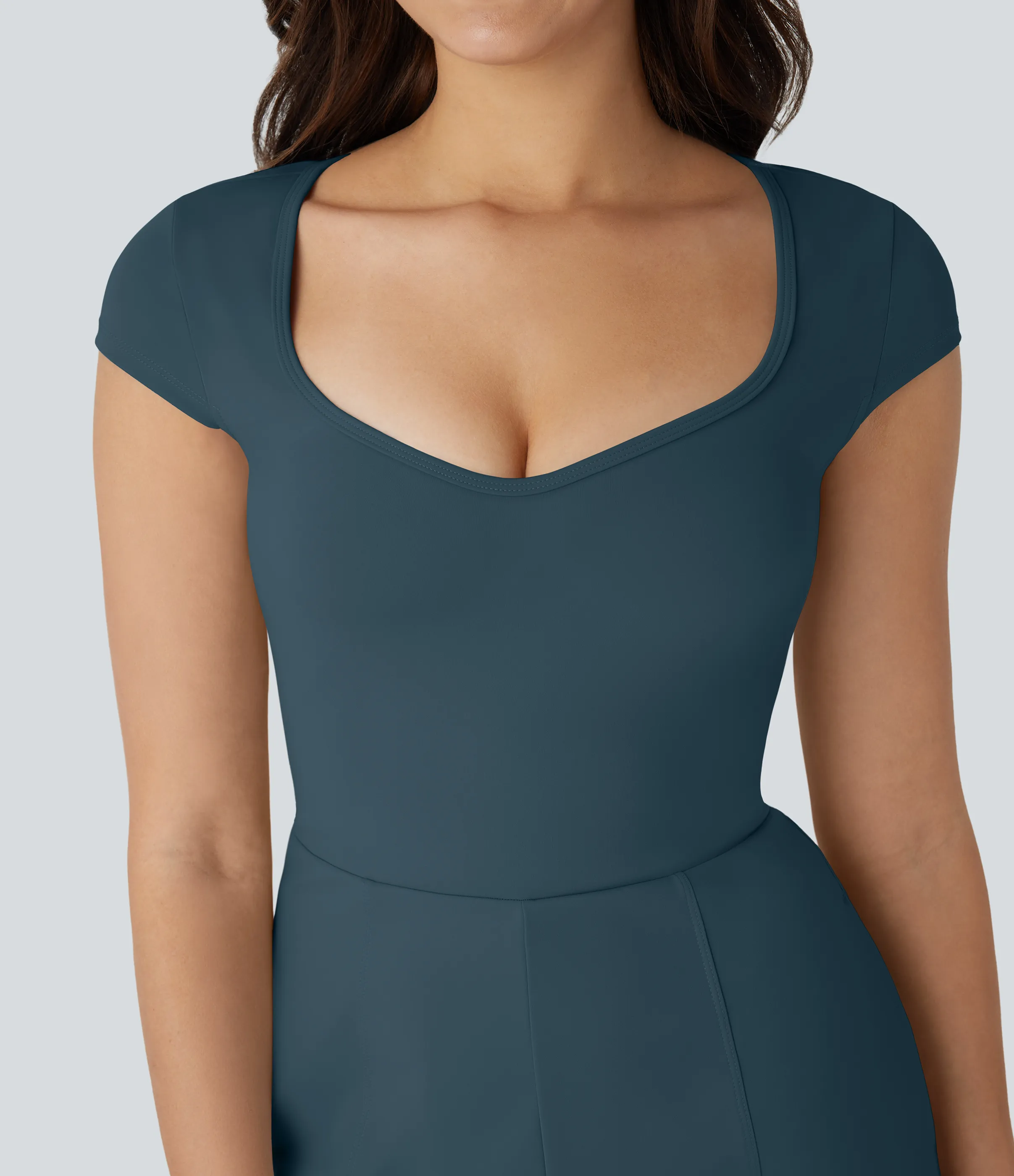 Halara Mono Softlyzero™ Airy yoga cuello U manga corta bolsillo lateral tacto fresco - Easy Peezy - Ink Green - M sold by Halara product image thumbnail 5