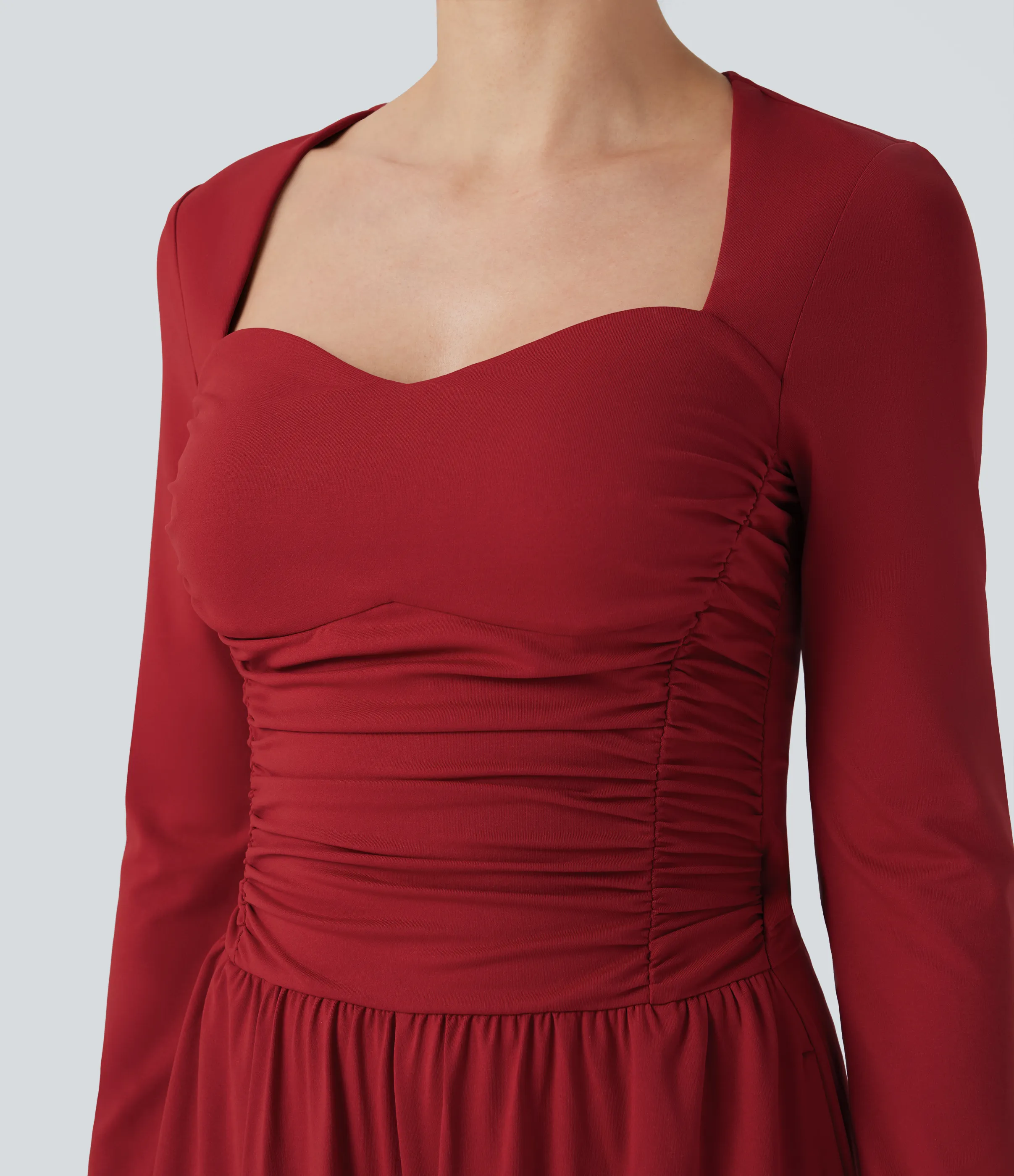 Halara Jumpsuit casual fruncido de manga larga con escote corazón y bolsillos - Edición Easy Peezy - Emboldened - S(regular) sold by Halara product image thumbnail 5