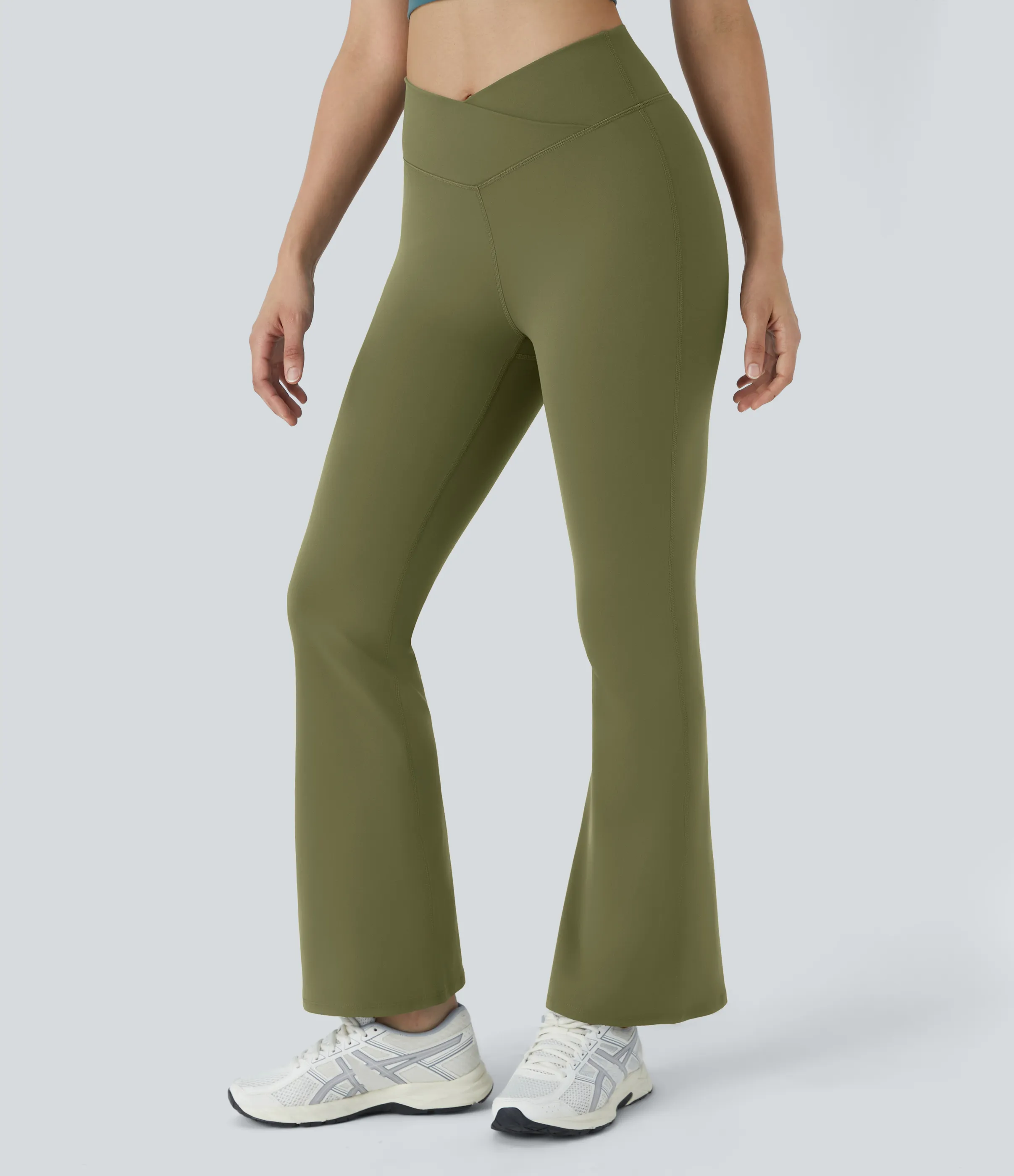 Halara Leggings yoga acampanado cruzado tiro alto - Sphagnum - M(petite) sold by Halara product image thumbnail 3
