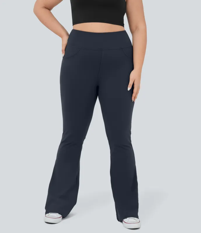 Halara Leggings yoga acampanado bolsillo trasero tiro alto talla grande - Midnight Blue - 2X(regular) sold by Halara