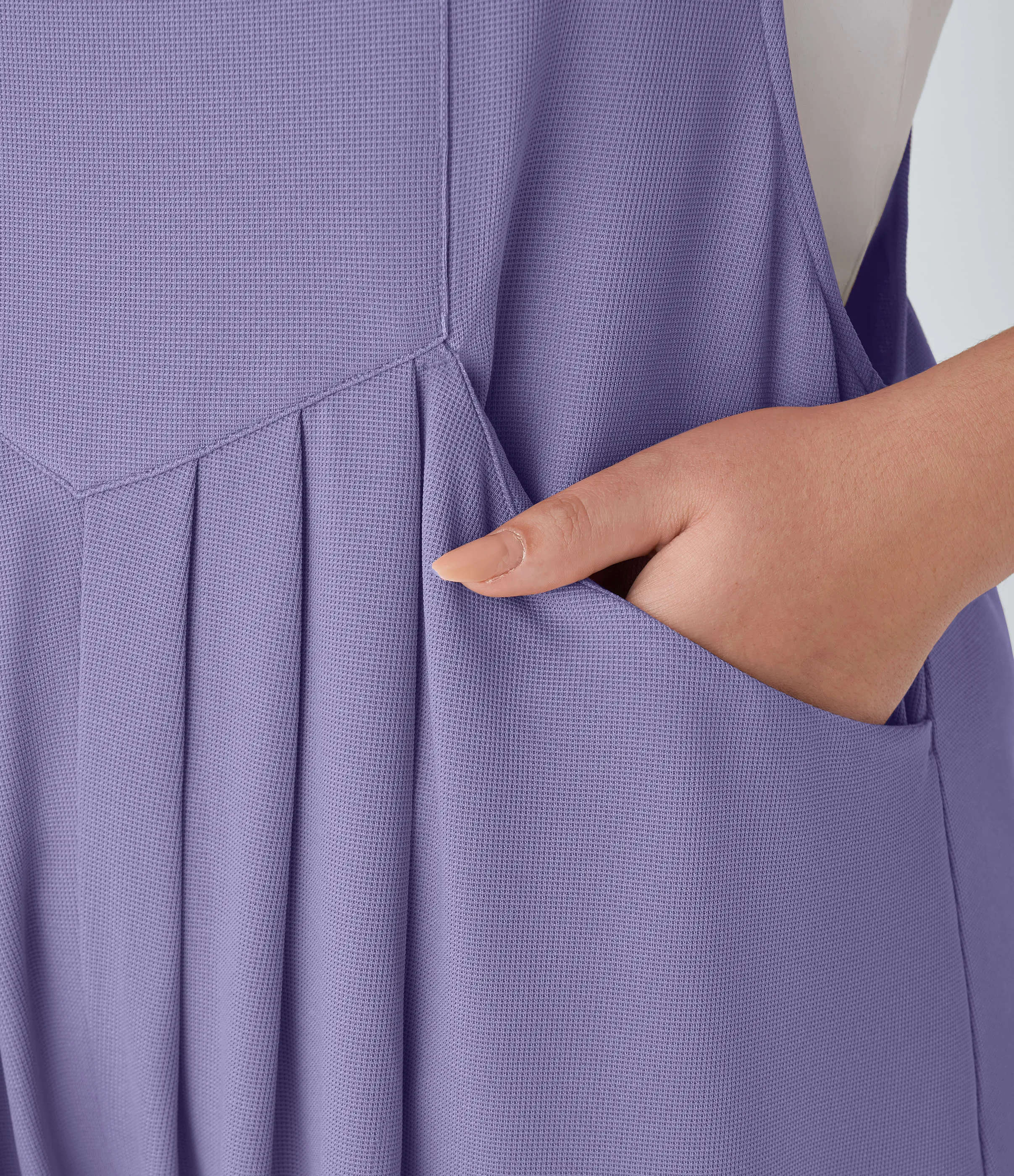 Halara Mono correa ajustable botón múltiple bolsillo plisado Gofre talla grande - Mellow Purple - 3X sold by Halara product image thumbnail 5