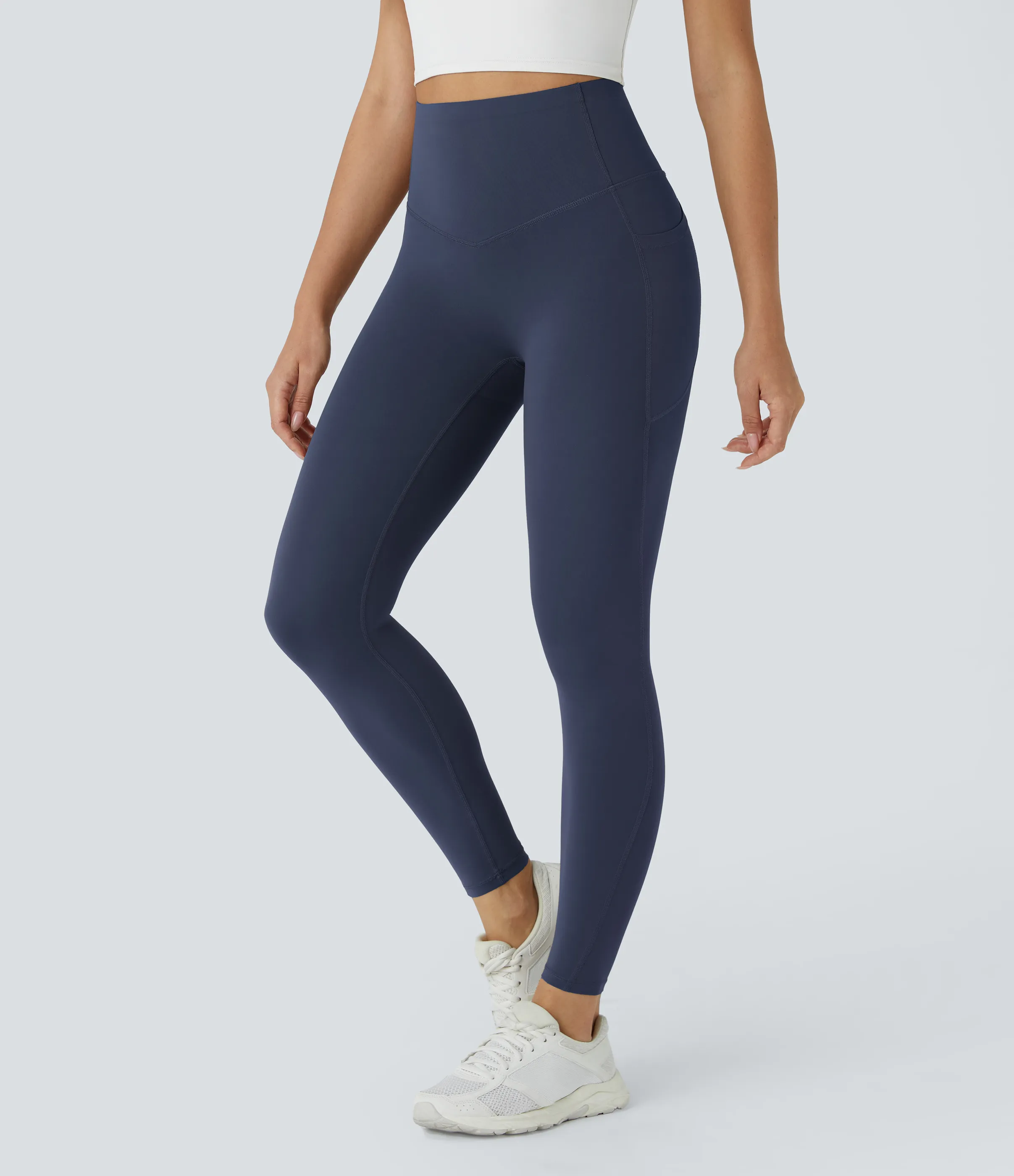 Halara Leggings SoCinched UltraSculpt tiro alto realce glúteos control abdomen bolsillo lateral moldeador - Mood Indigo - L(7/8) sold by Halara product image thumbnail 4