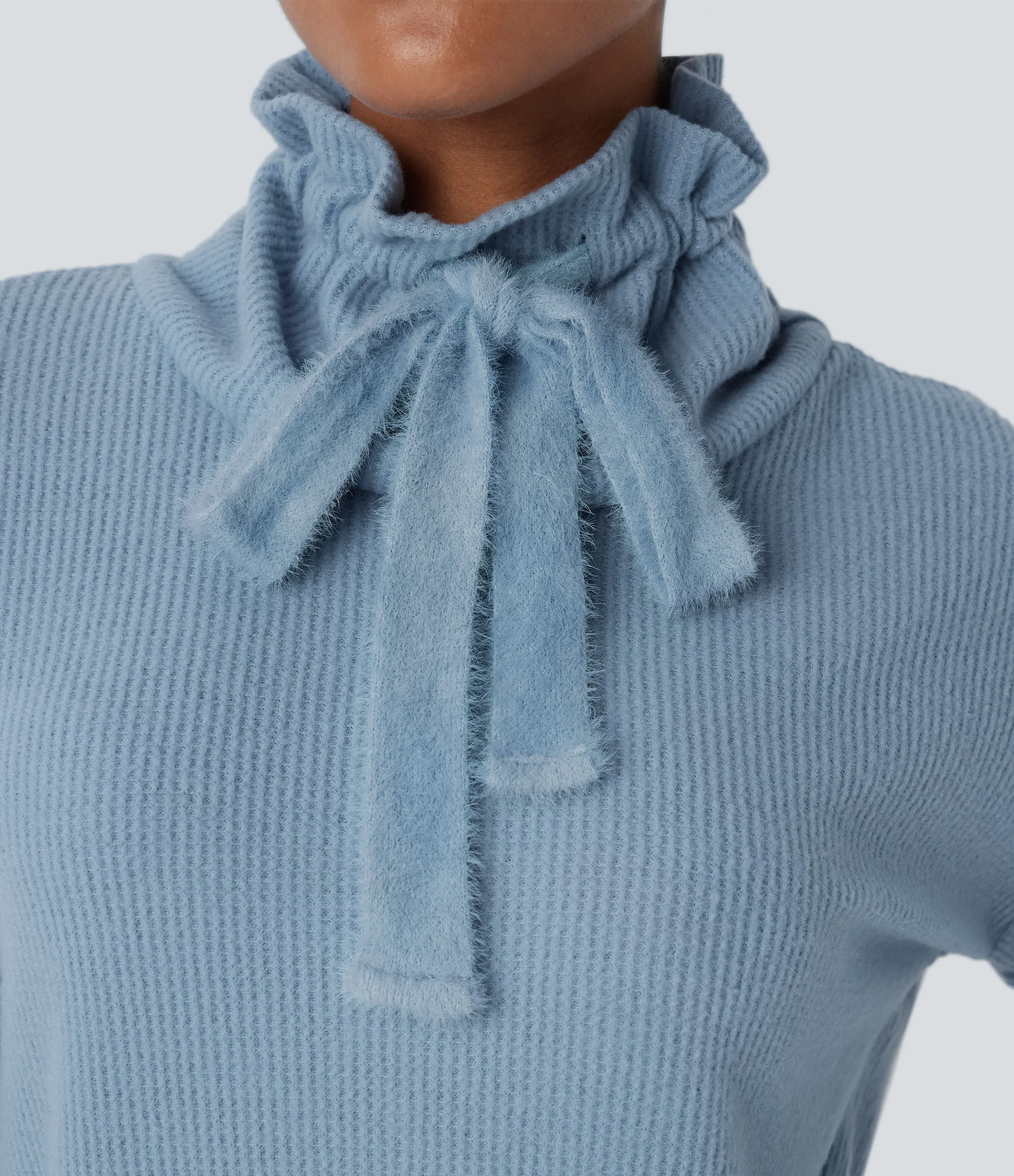 Halara Sudadera holgada manga larga cuello vuelto cordón hombro caído - Mountain Spring - S sold by Halara product image thumbnail 5