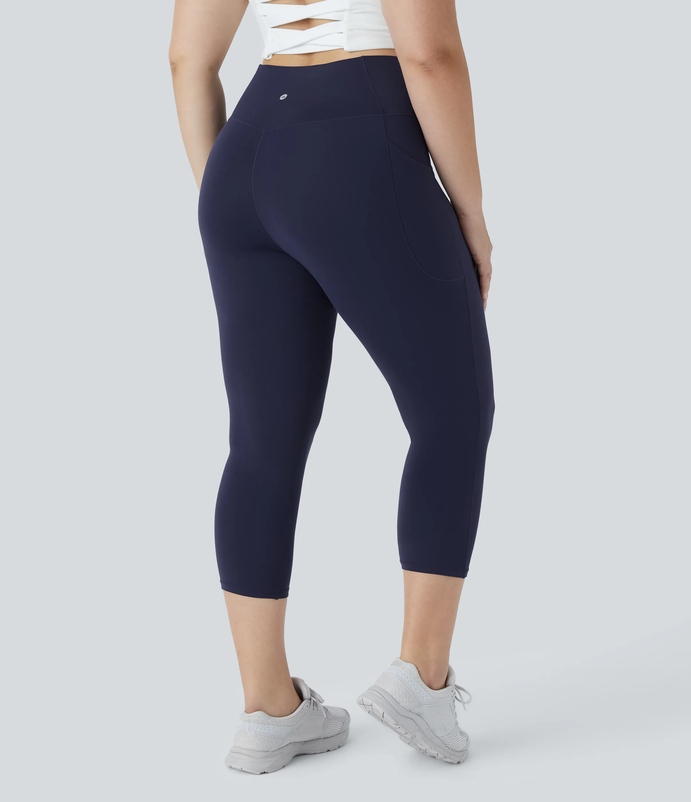 Halara Leggings Capri Softlyzero™ Yoga talla grande bolsillo cruzado tiro alto UPF50+ - Peacoat - 2X sold by Halara product image thumbnail 3