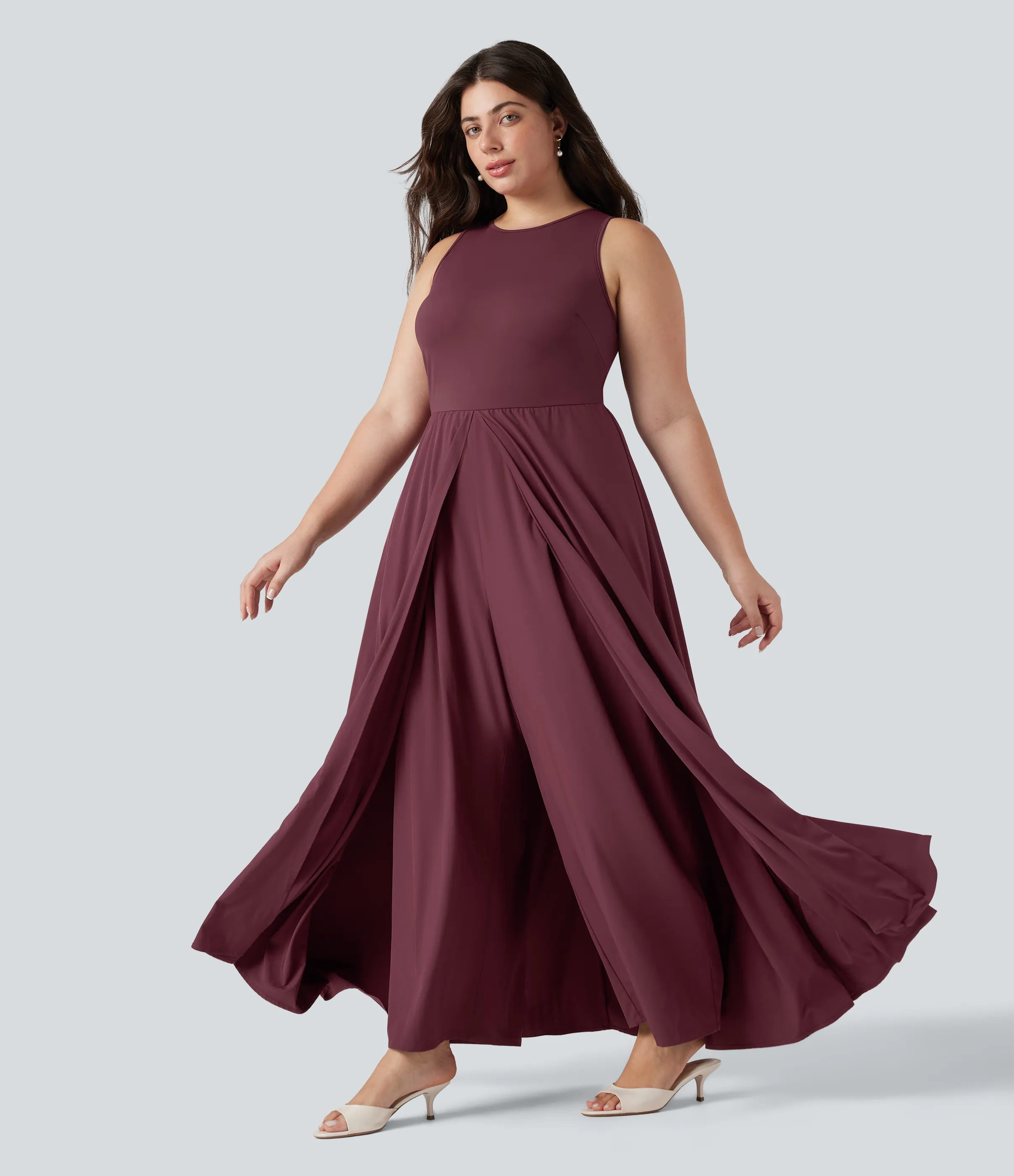 Halara Jumpsuit Breezeful™ sin mangas de secado rápido con bolsillos en talla grande - Amaranth - 3X(regular) sold by Halara product image thumbnail 4