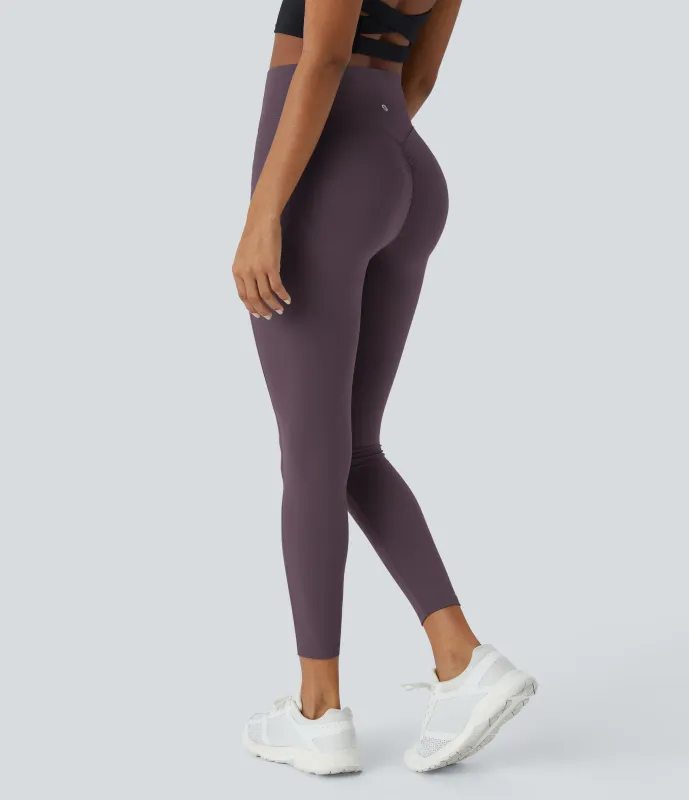 Halara Leggings SoCinched UltraSculpt entrenamiento moldeador bolsillo lateral control abdomen tiro alto - Night's Purple - M(7/8) sold by Halara