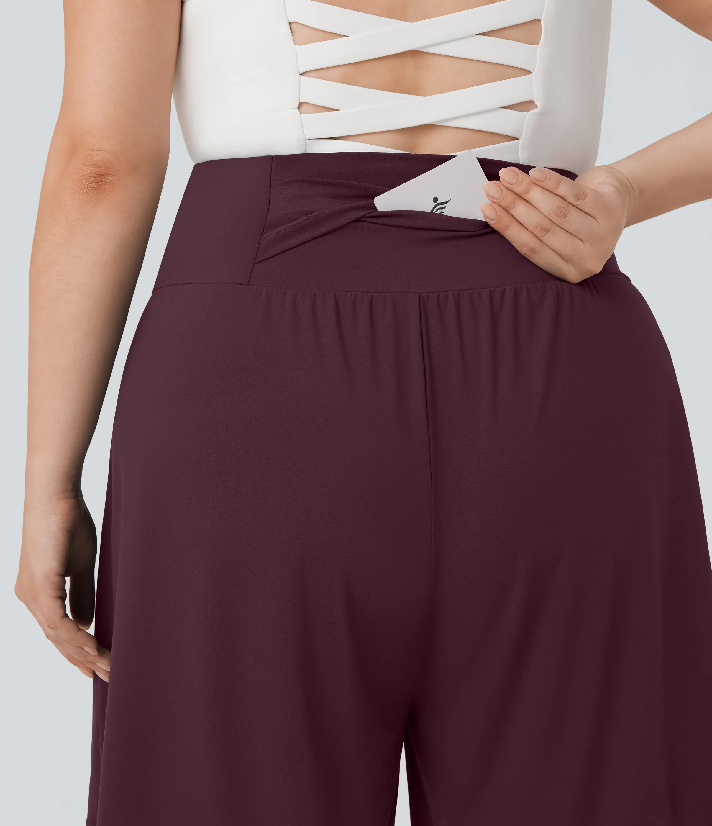 Halara Bermudas de yoga SoftlyZero™ Airy de talla grande de tiro alto con tacto fresco y bolsillos - Fig - 2X sold by Halara product image thumbnail 5