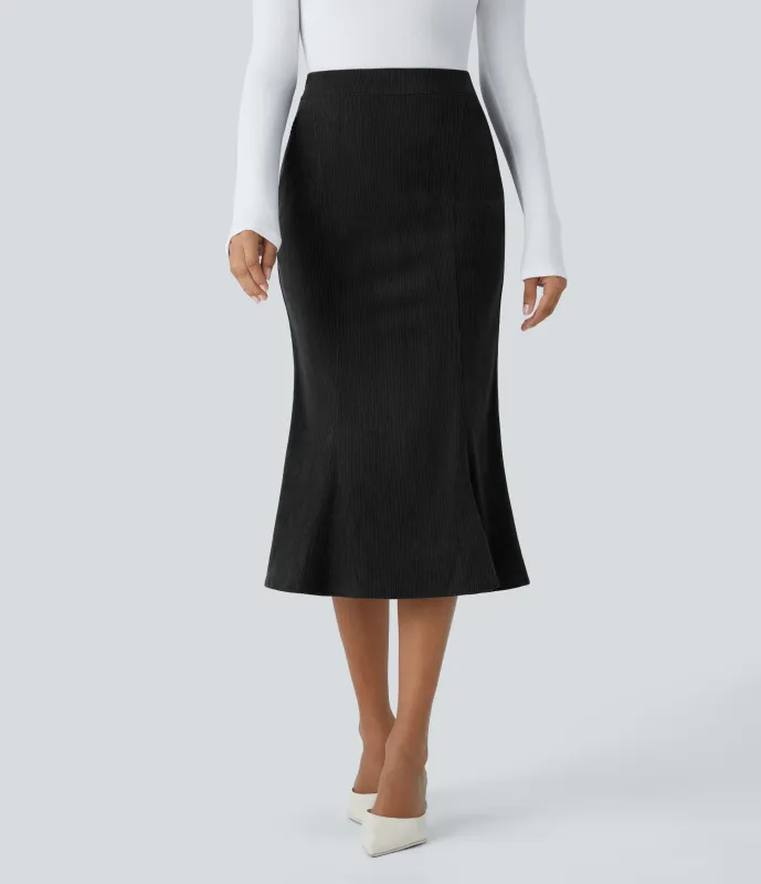 Halara Falda sirena pana midi cremallera invisible bolsillo lateral tiro alto - Black - XS(regular) sold by Halara