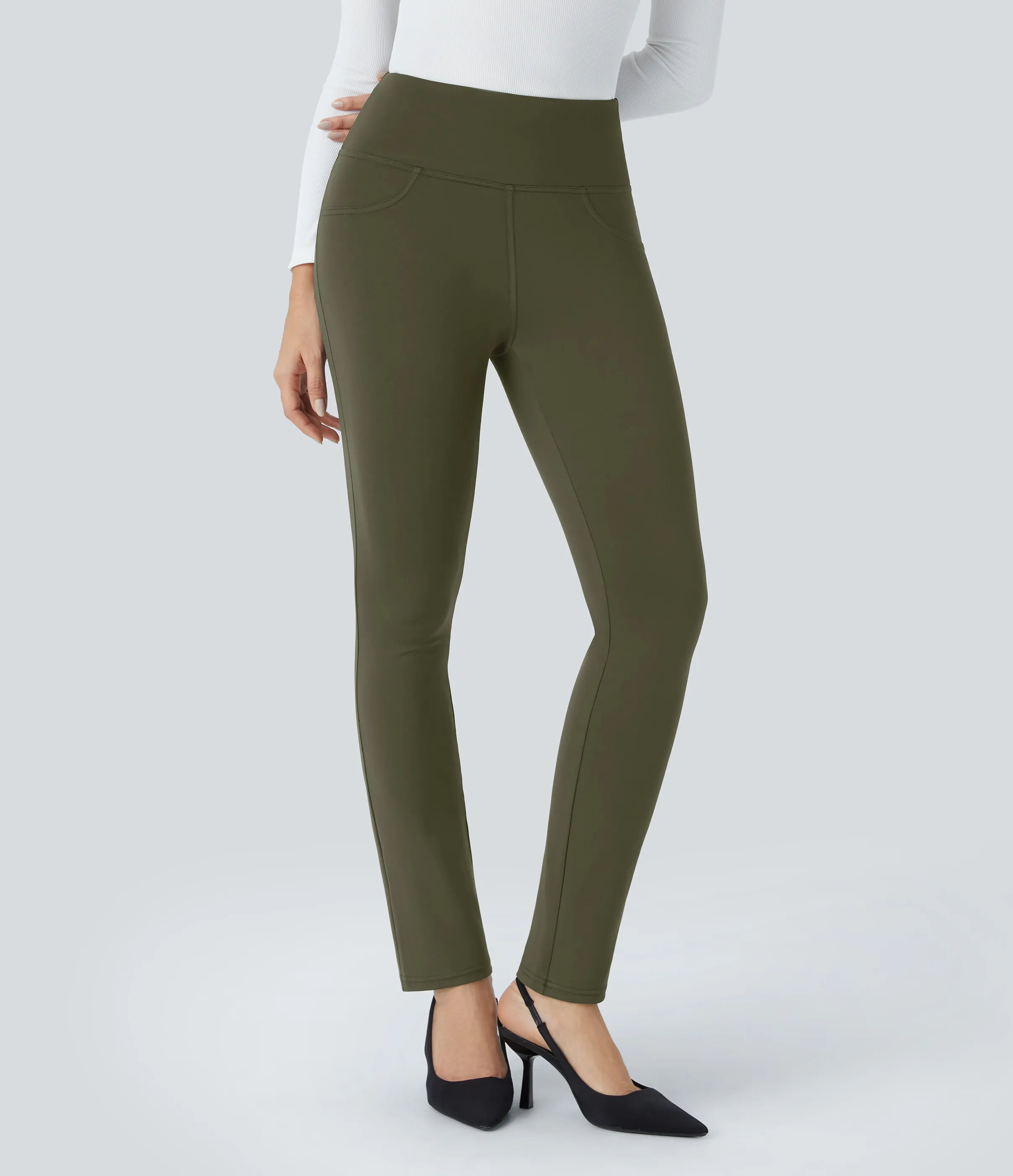 Halara Pantalón oficina cónico bolsillo trasero tiro alto - Forest Night - XL(regular) sold by Halara product image thumbnail 4