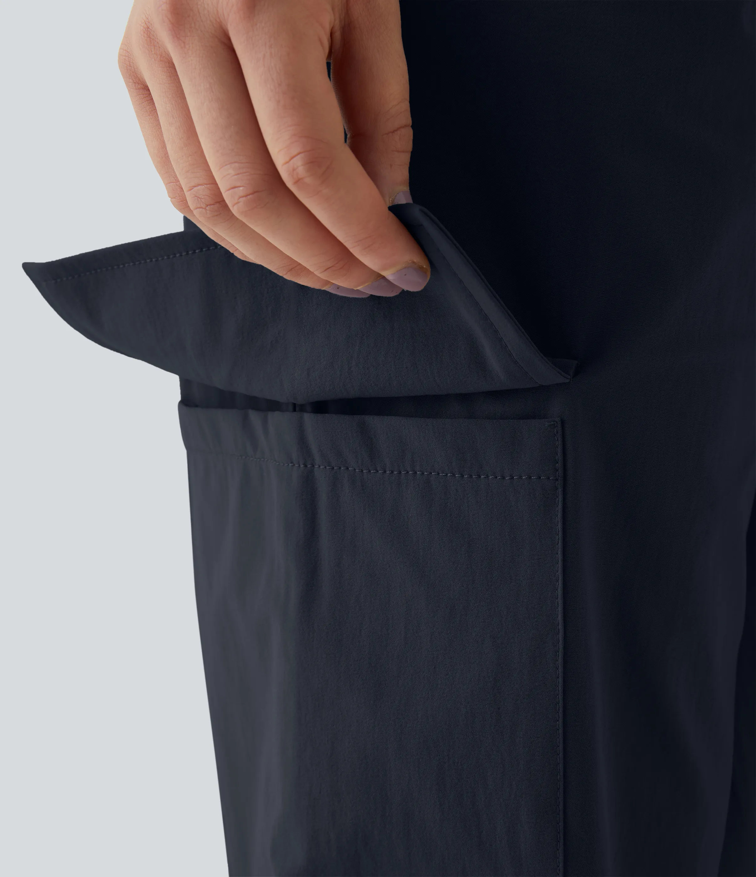 Halara Joggers cargo bolsillo lateral cordón tiro medio - Deep Dark Blue - XS sold by Halara product image thumbnail 5