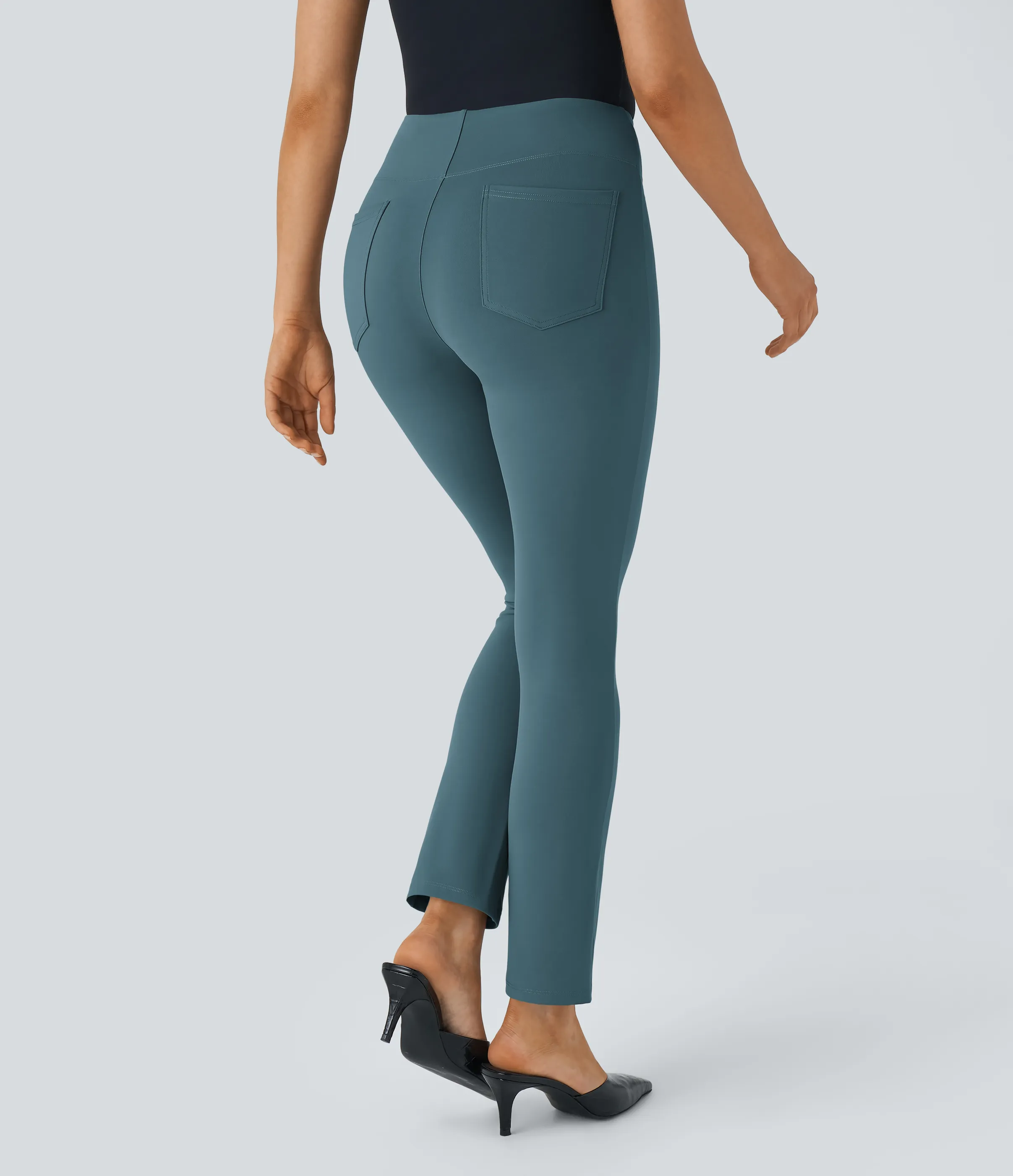 Halara Pantalón Halara Flex™ oficina ajustado tiro alto bolsillo lateral posterior - Nighttime Blue - L(7/8) sold by Halara product image thumbnail 3