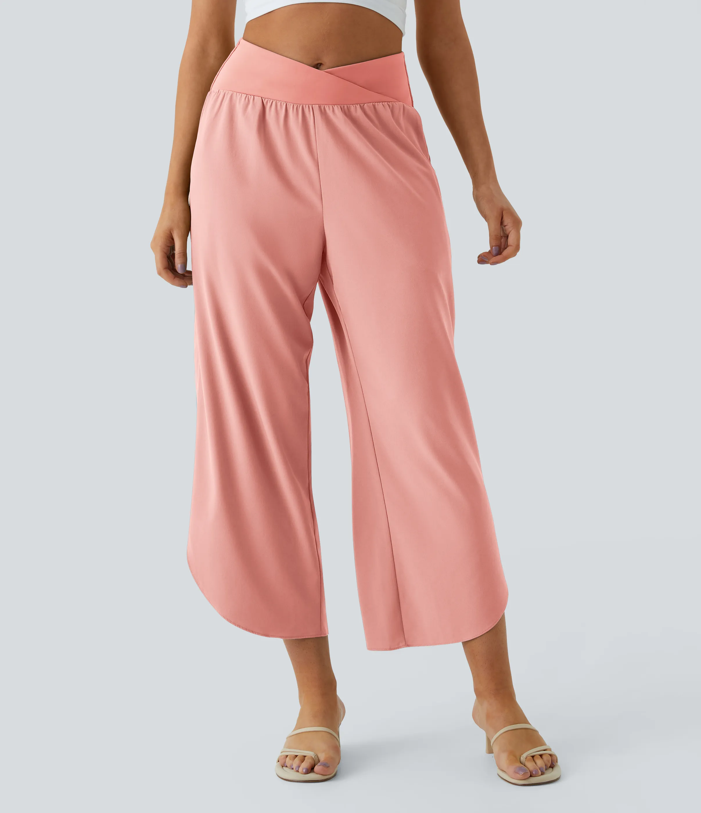 Halara Pantalón Breezeful™ Resort secado rápido abertura bolsillo lateral plisado cruzado tiro alto - Blossom - L(regular) sold by Halara product image thumbnail 4
