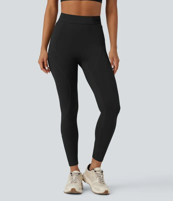 Halara Leggings de running SpeedWave™ de tiro alto alta con secado rápido de 7/8 y bolsillos - Black - S(7/8) sold by Halara