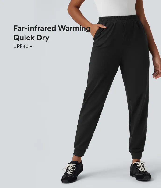 Halara Joggers casuales de tiro alto con secado rápido y bolsillos - UPF 40+ - Coal Fade - S(regular) sold by Halara