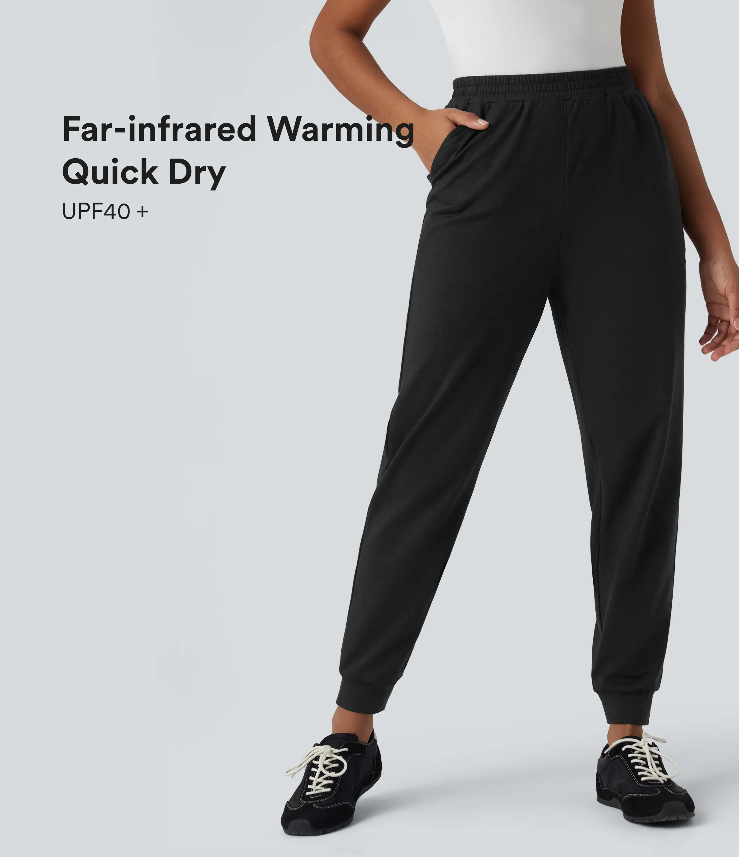 Halara Joggers casuales de tiro alto con secado rápido y bolsillos - UPF 40+ - Coal Fade - S(regular) sold by Halara product image thumbnail 2