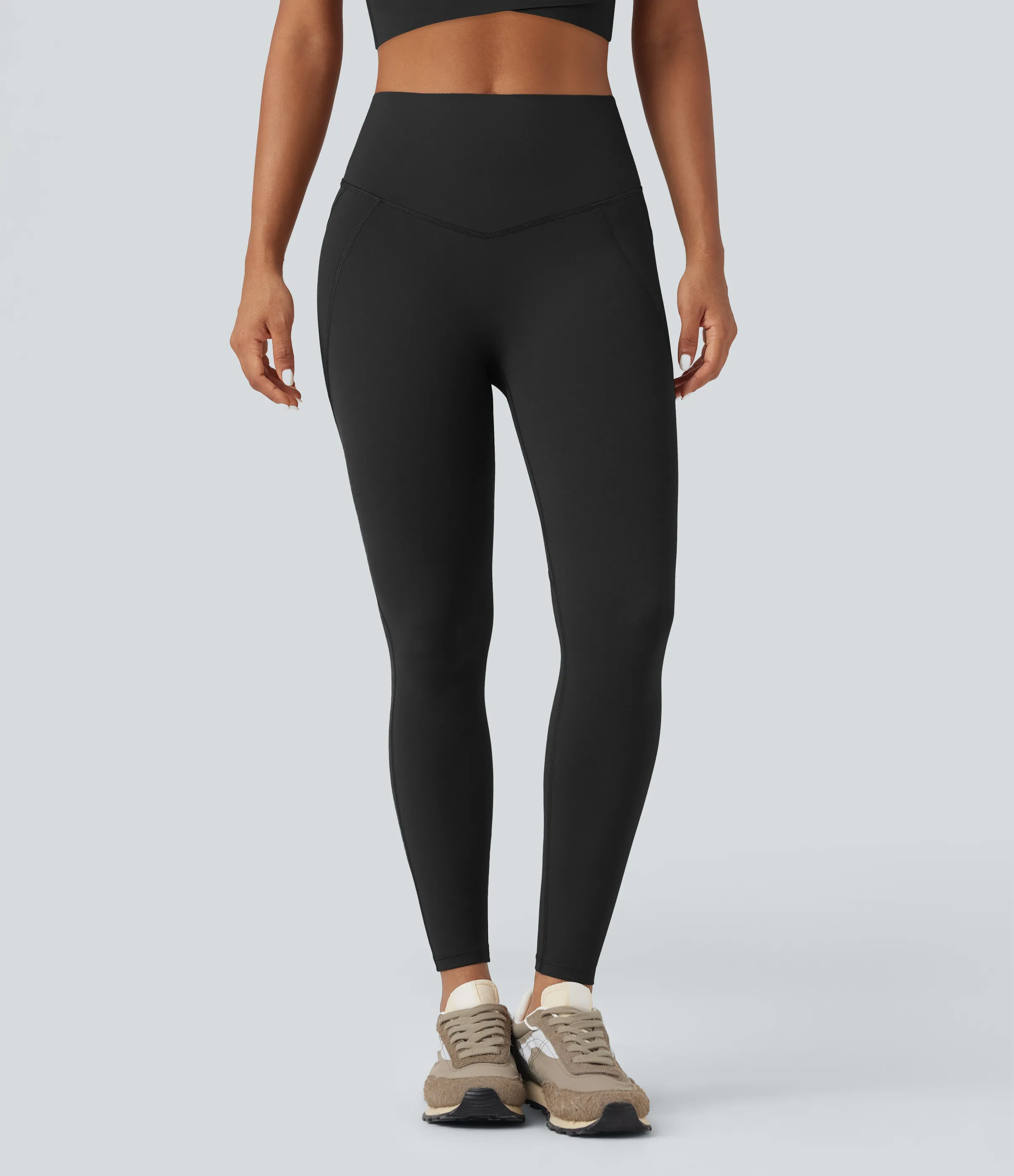 Halara Leggings Halara UltraSculpt™ de tiro alto con control de abdomen, levantamiento de glúteos push-up en largo 7/8 con bolsillos - Black - M(7/8) sold by Halara product image thumbnail 4