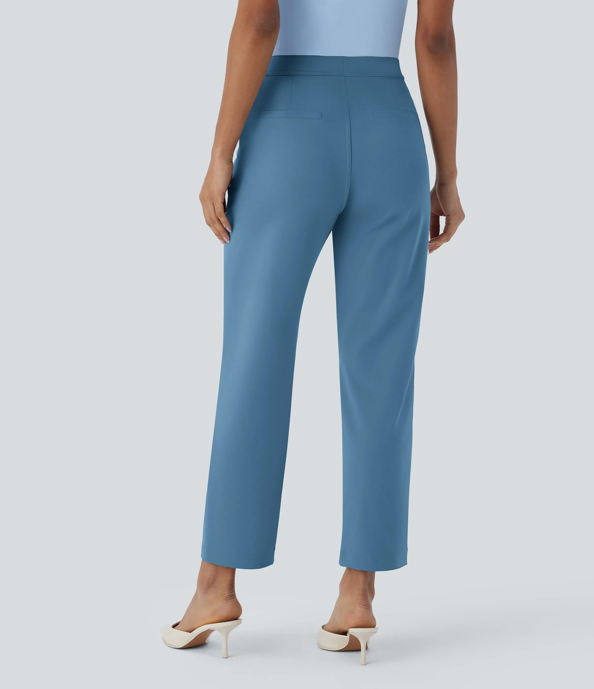 Halara Pantalón oficina tiro alto ajustado tobillo bolsillo lateral - Light Azure - XL(regular) sold by Halara product image thumbnail 3