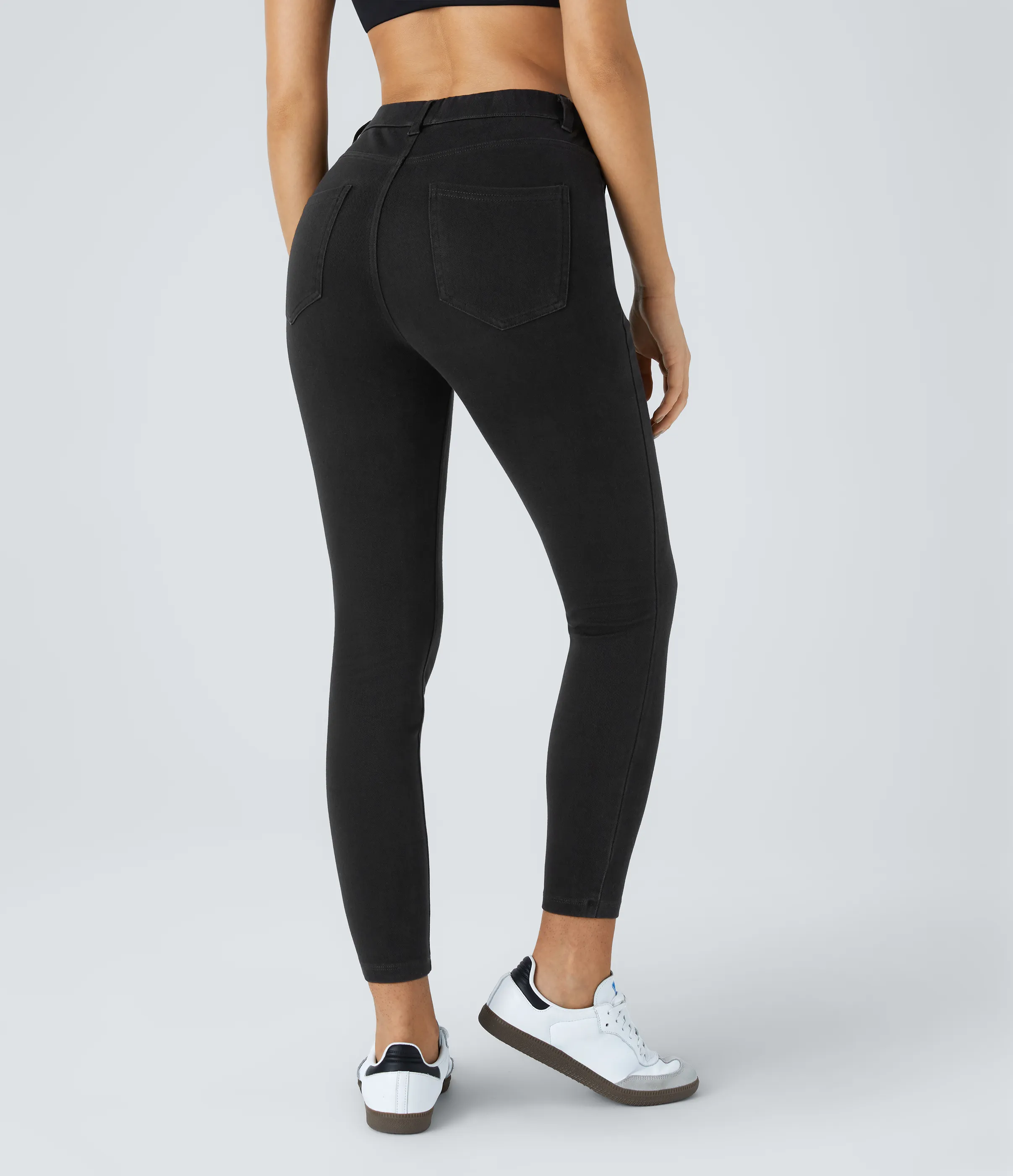 Halara Leggings Halara Flex™ Denim oficina elástico múltiple bolsillo tiro alto - Black Denim - L(7/8) sold by Halara product image thumbnail 3