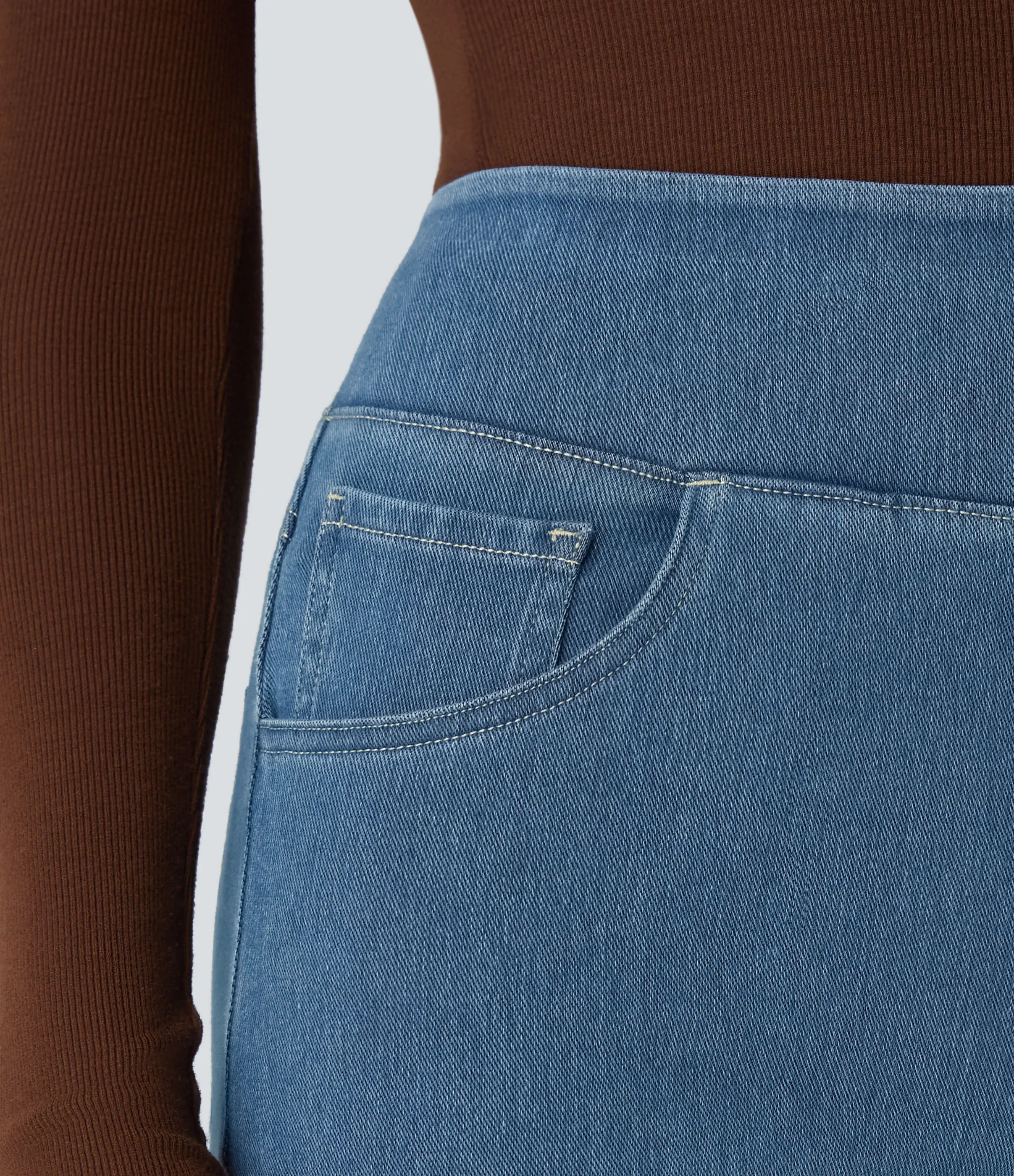 Halara Jeans Halara Flex™ Denim anchos elásticos de tiro alto y holgados con múltiples bolsillos - Mayan Blue Denim - M(regular) sold by Halara product image thumbnail 5