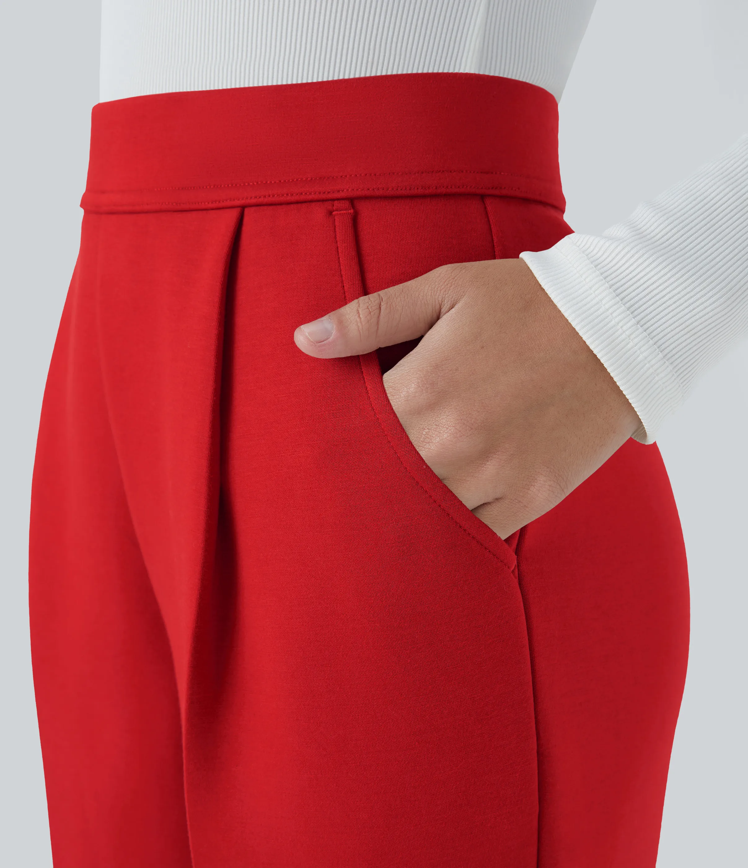 Halara Pantalón oficina cónico bolsillo lateral tiro alto - Vermillion - L(regular) sold by Halara product image thumbnail 5
