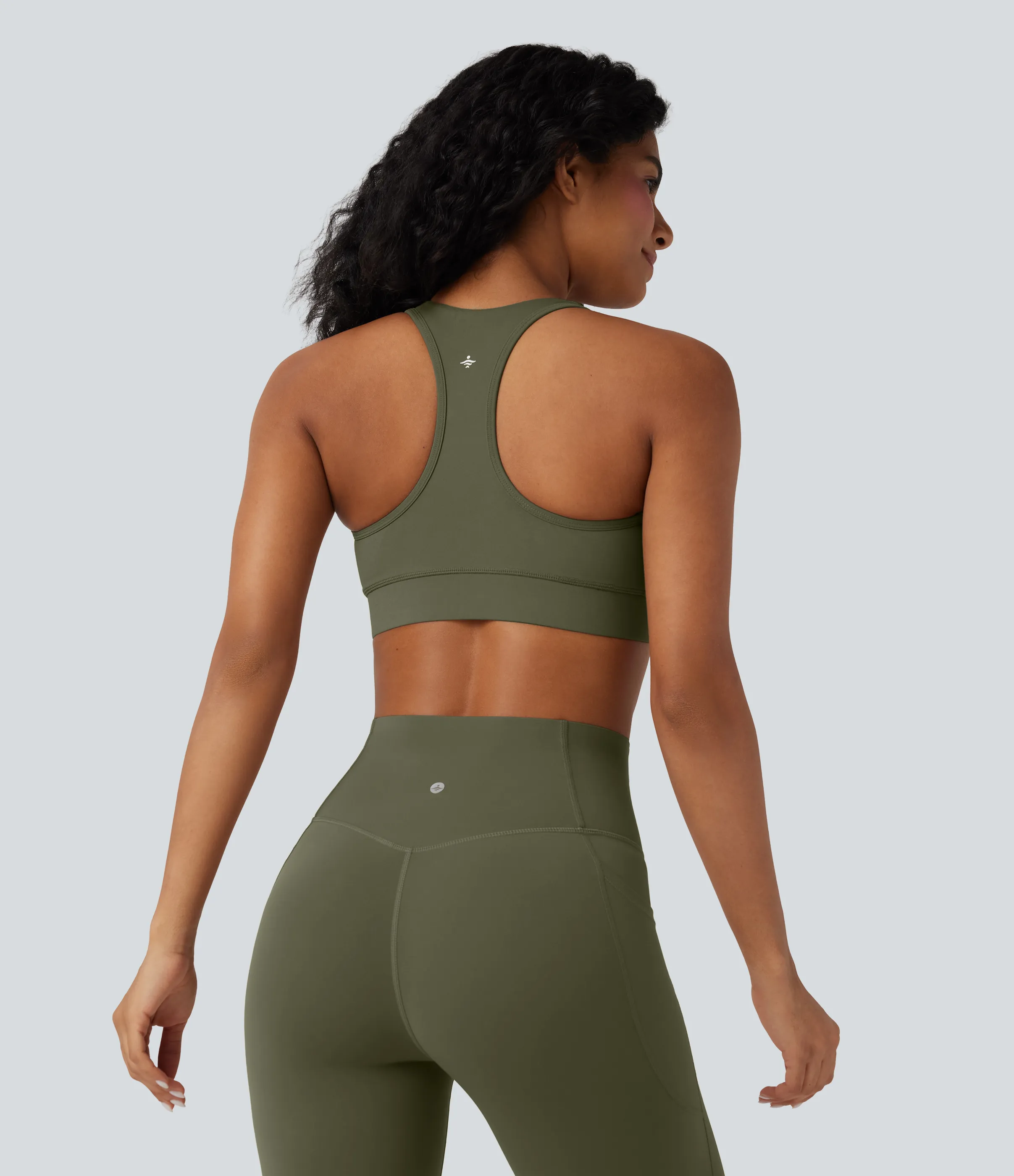 Halara Brasier deportivo Halara UltraSculpt™ para entrenamiento de sujeción media con escote en V y espalda racerback en copas A-C - Grass Grey Green - M sold by Halara product image thumbnail 3