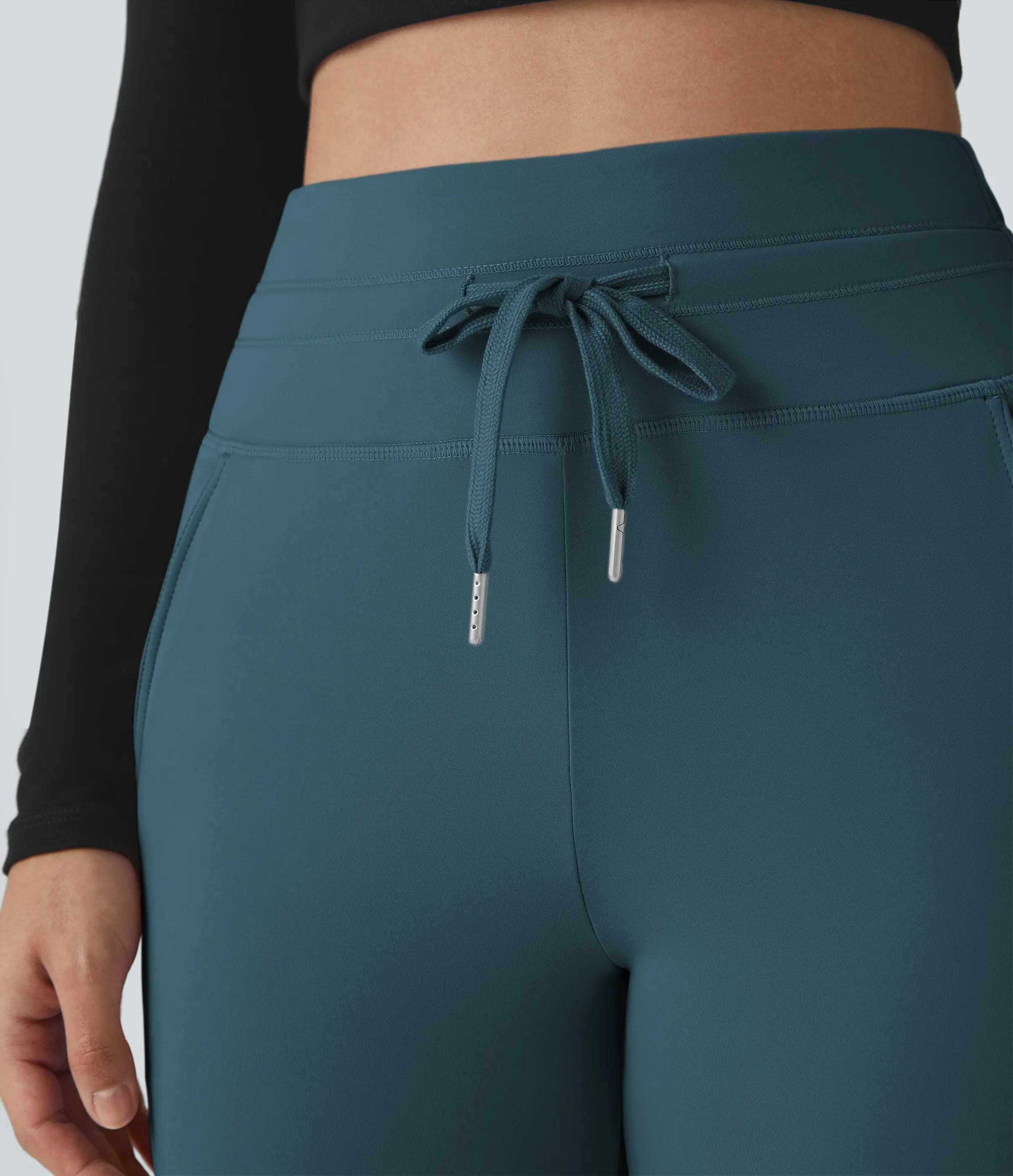 Halara Joggers Softlyzero™ Plush liso largo completo bolsillo lateral cordón tiro alto - Oxford Blue - XS(petite) sold by Halara product image thumbnail 5