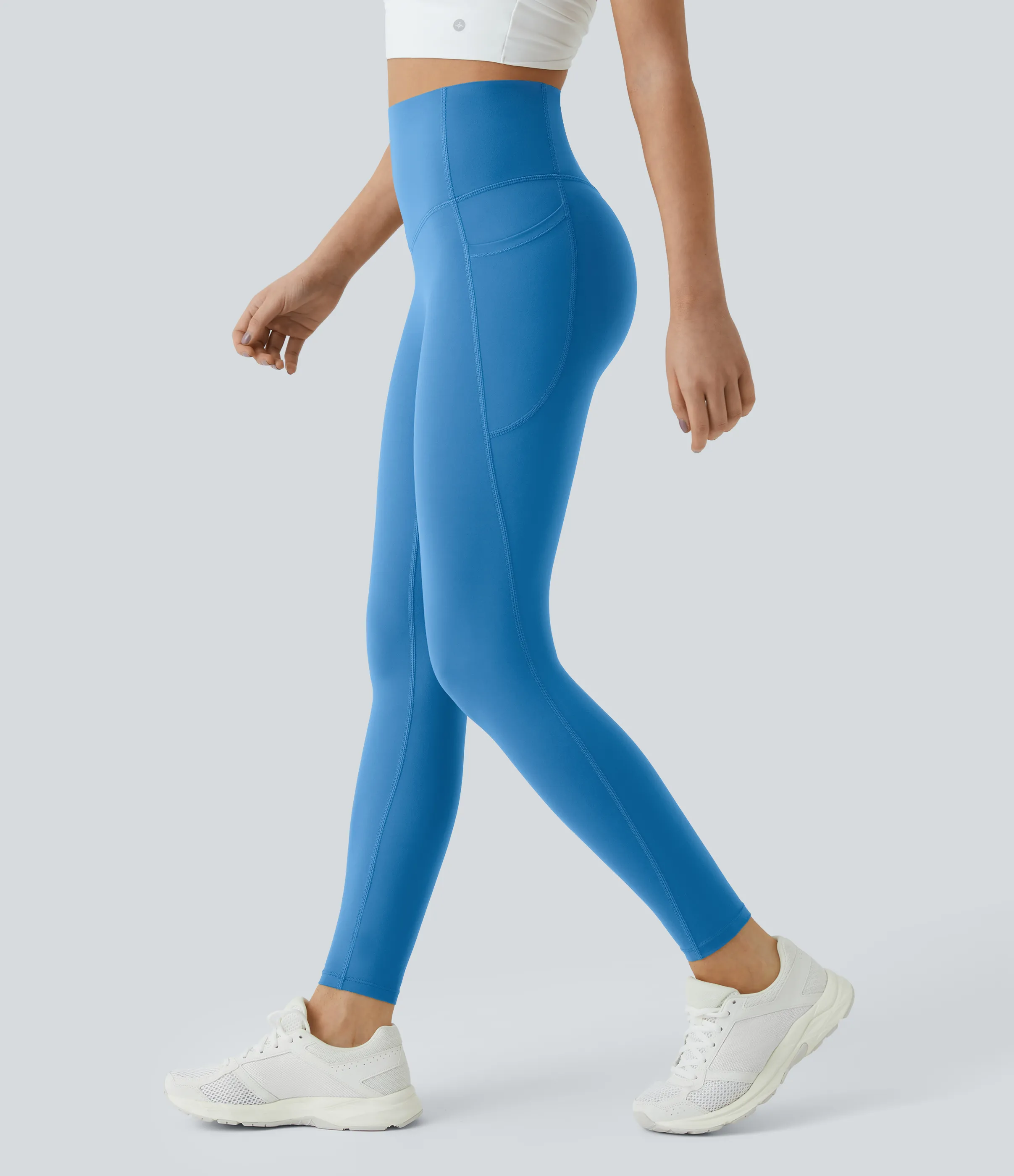 Halara Leggings SoCinched UltraSculpt entrenamiento control abdomen bolsillo lateral tiro alto - Vallarta Blue - M(full_length) sold by Halara