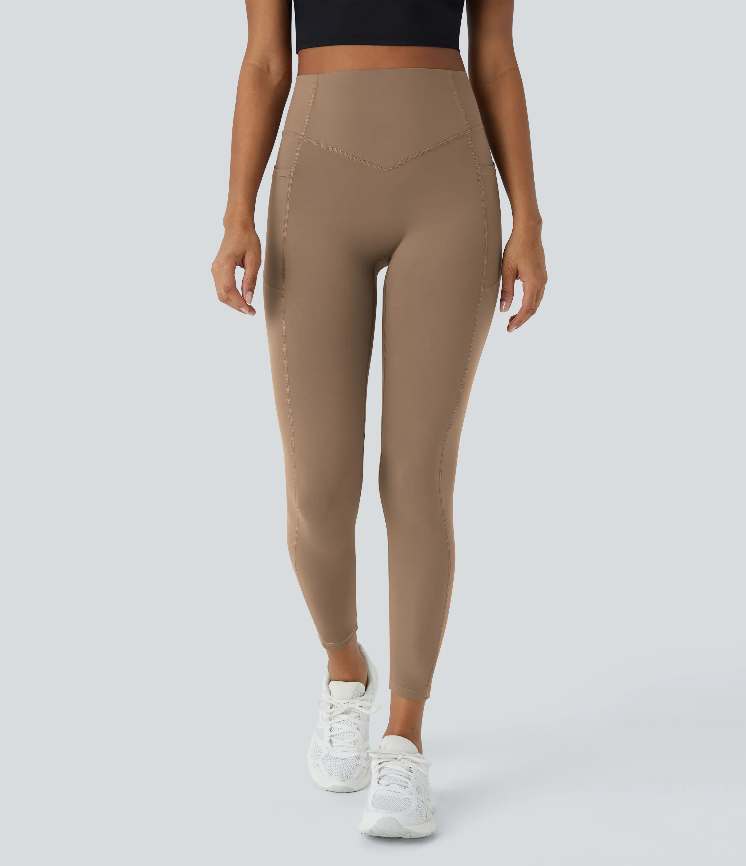 Halara Leggings SoCinched UltraSculpt entrenamiento moldeador bolsillo lateral control abdomen tiro alto - Woodsmoke - M(full_length) sold by Halara product image thumbnail 3