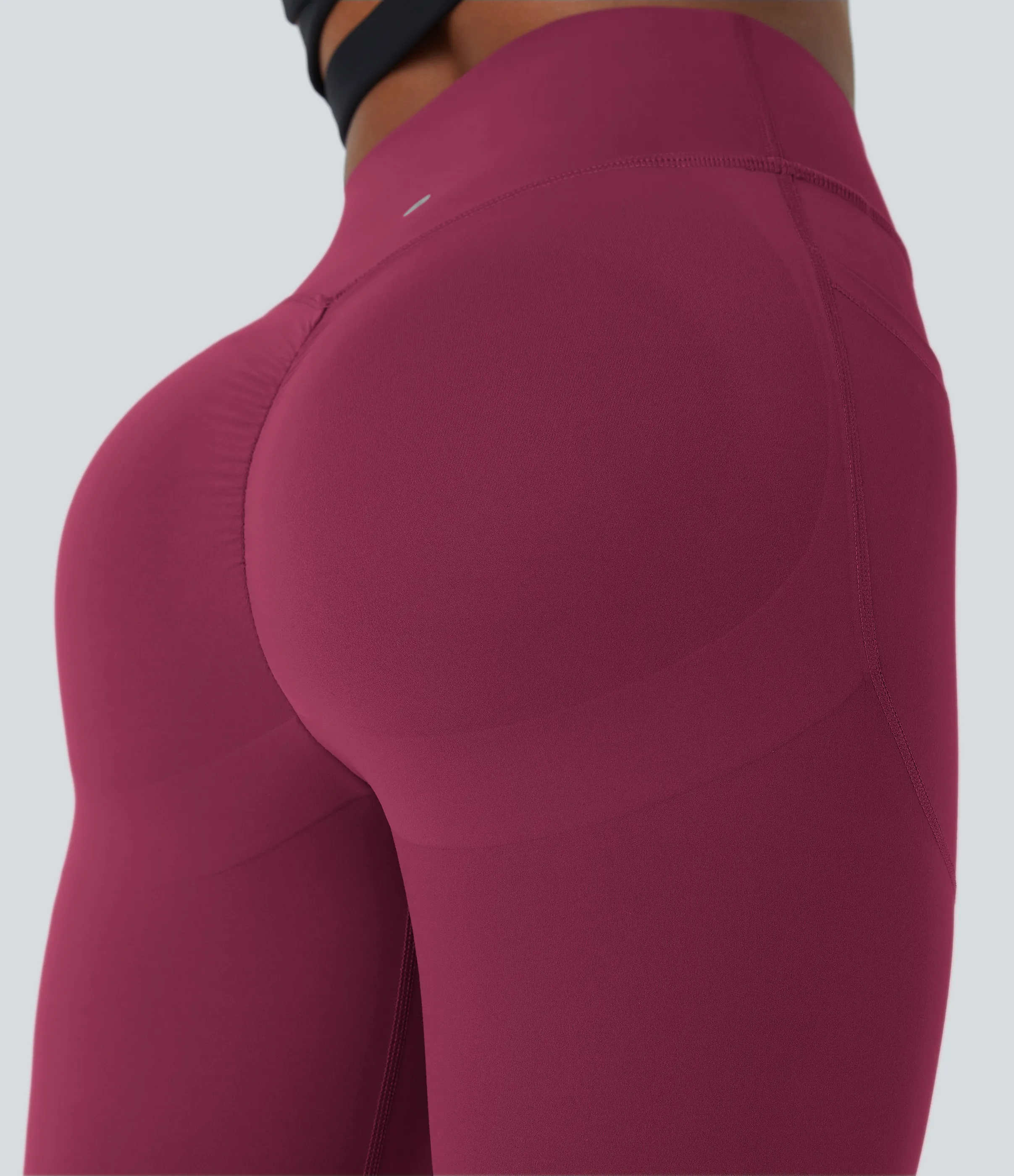 Halara Leggings SoCinched UltraSculpt entrenamiento moldeador bolsillo lateral control abdomen tiro alto - Red Plum - XL(full_length) sold by Halara product image thumbnail 5