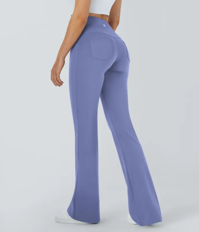 Halara Leggings de yoga acampanados de tiro alto con bolsillos - Jacaranda - XS(tall) sold by Halara