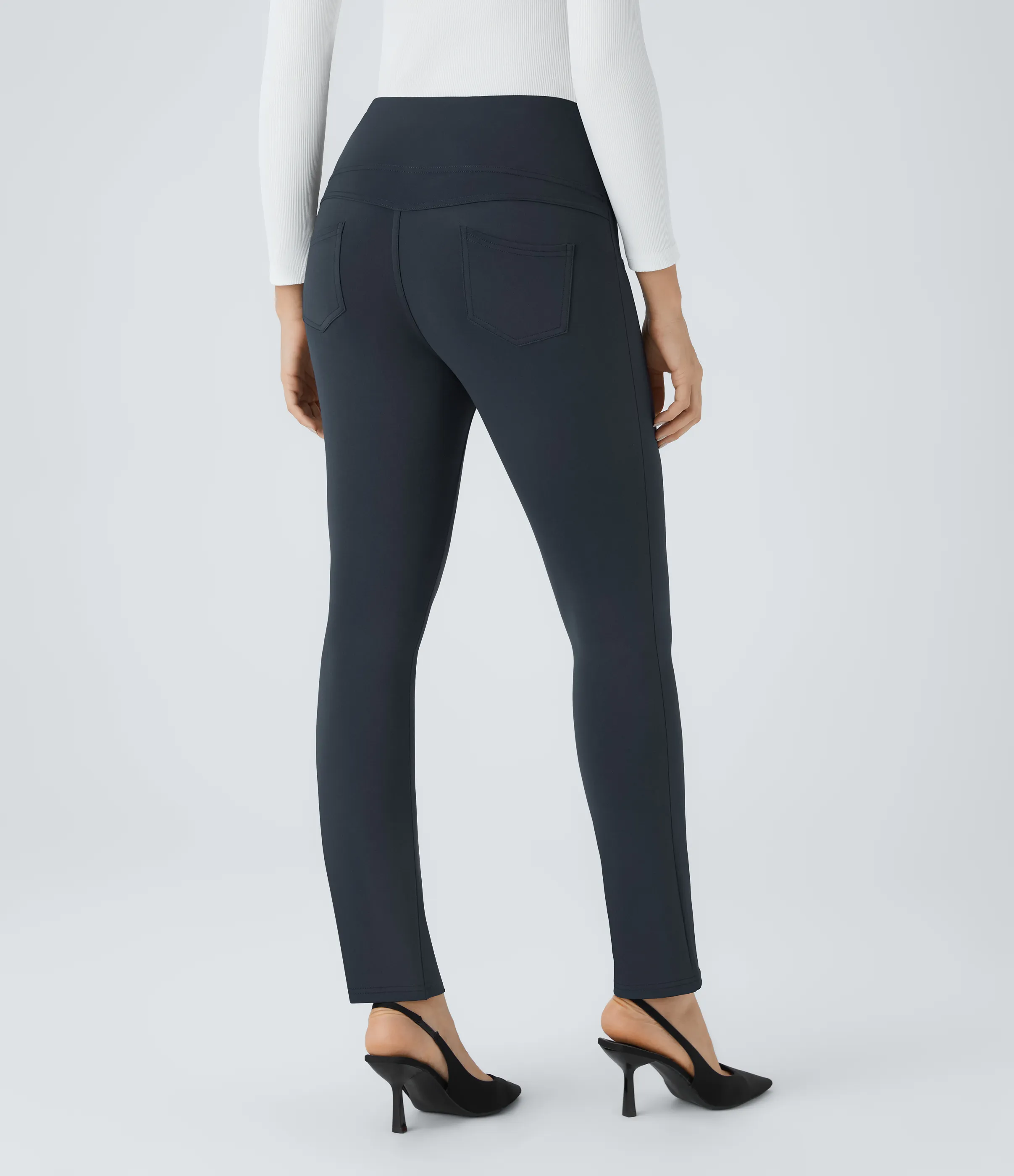 Halara Pantalón oficina cónico bolsillo trasero tiro alto - Midnight Blue - M(regular) sold by Halara product image thumbnail 3