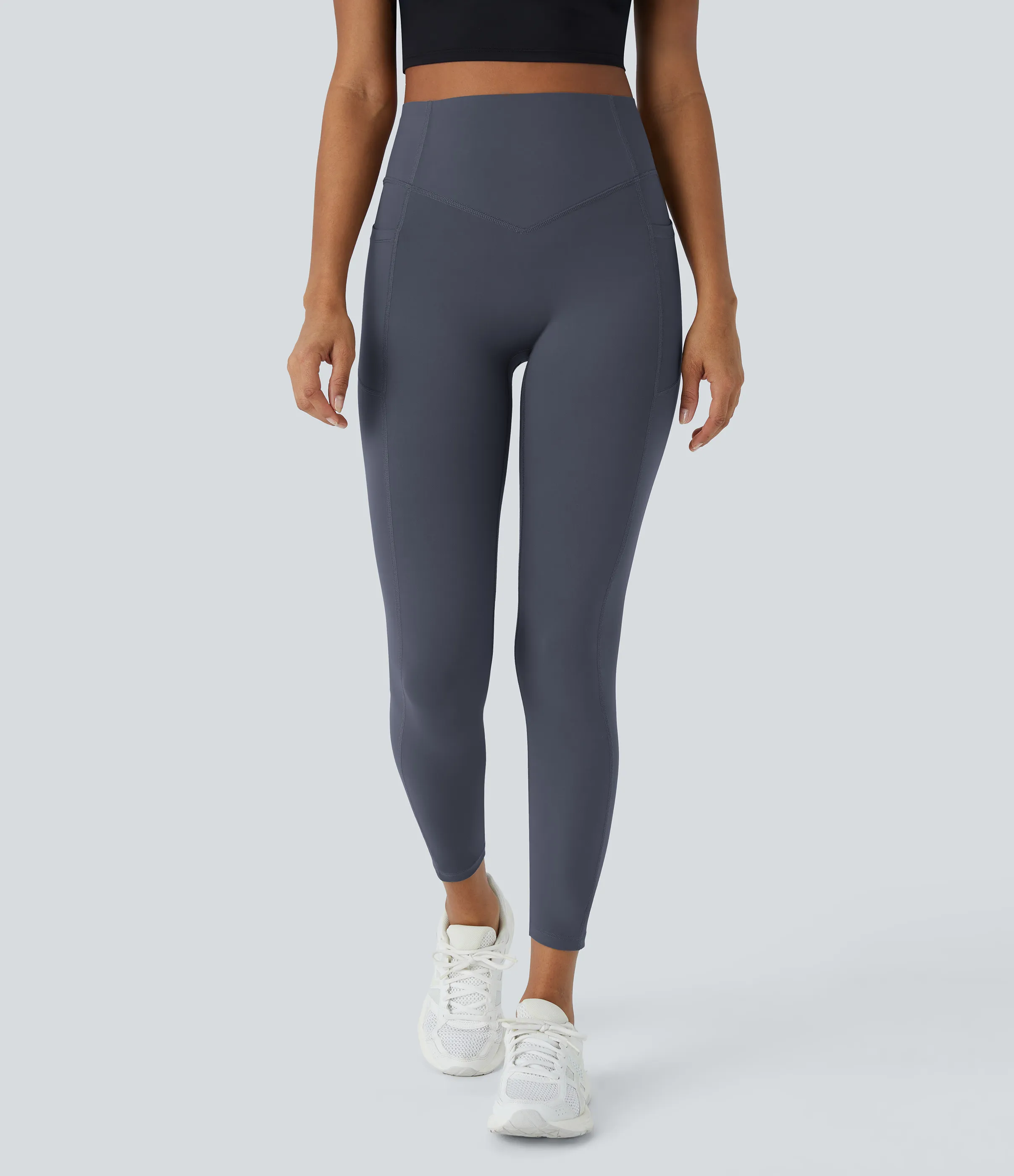 Halara Leggings SoCinched UltraSculpt entrenamiento moldeador bolsillo lateral control abdomen tiro alto - Silent Blue - M(7/8) sold by Halara product image thumbnail 3
