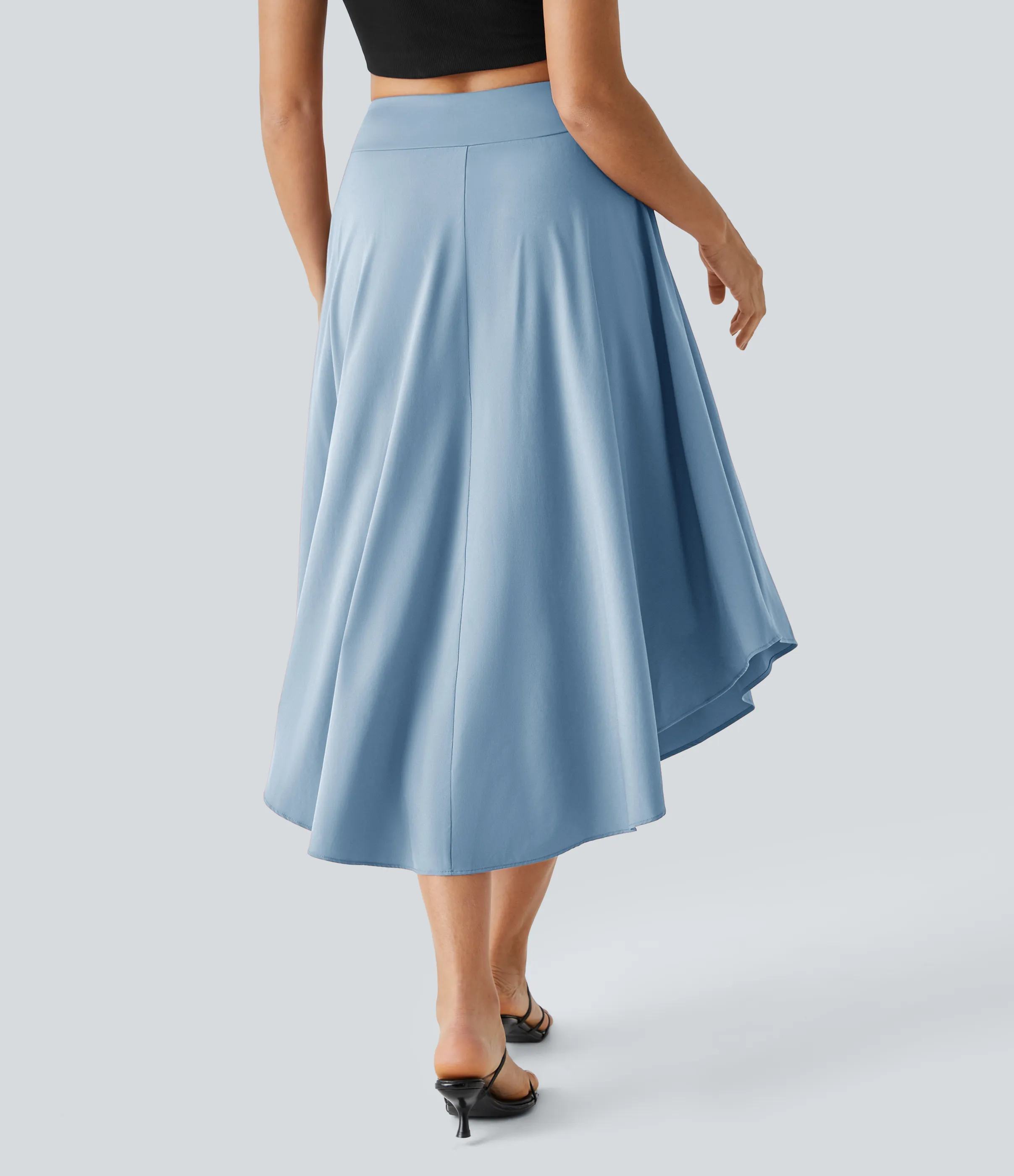 Halara Falda casual midi fluida Breezeful™ 2 en 1 con abertura lateral y tiro alto de secado rápido - Ballad Blue - S(regular) sold by Halara product image thumbnail 3