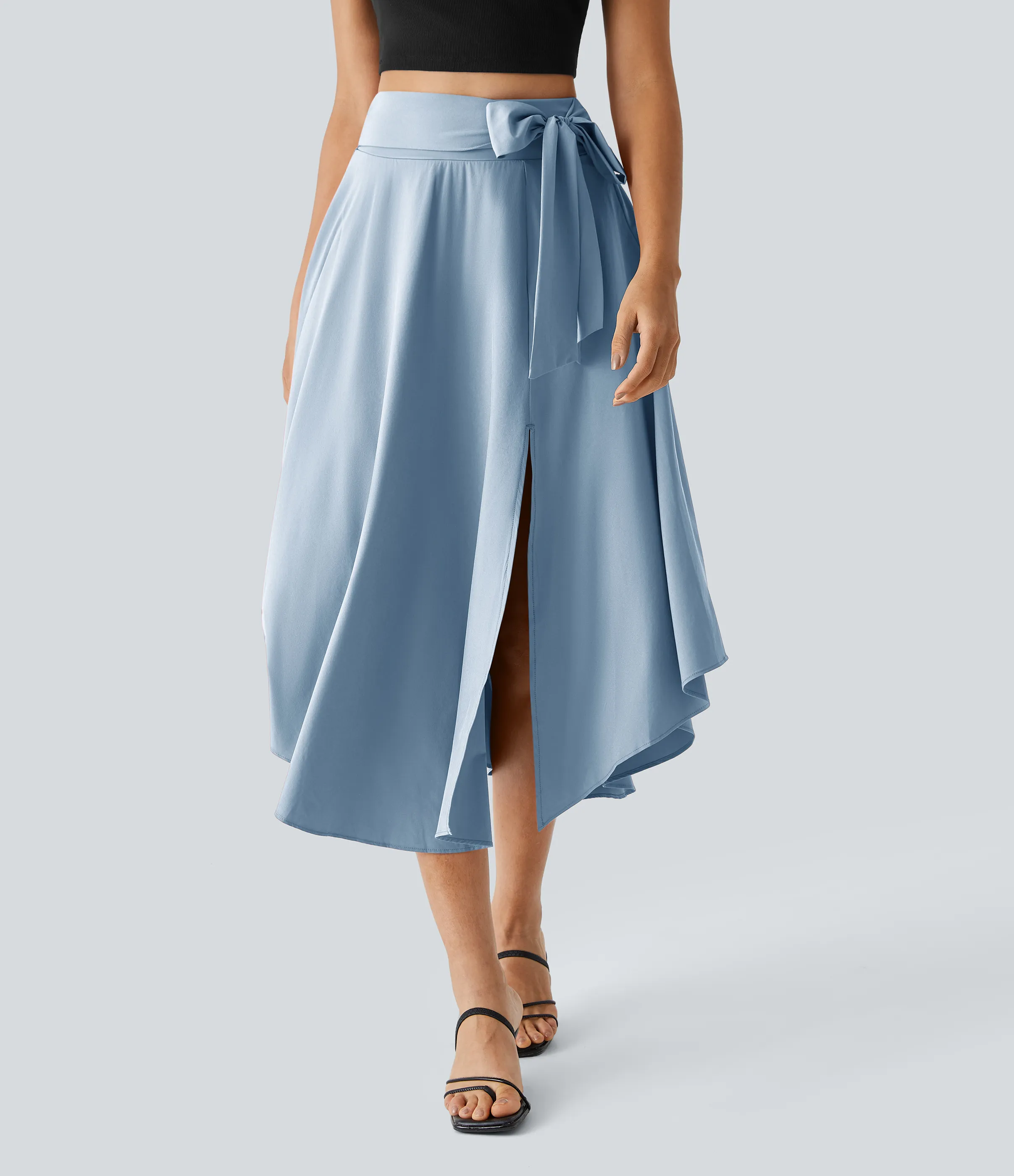 Halara Falda casual midi fluida Breezeful™ 2 en 1 con abertura lateral y tiro alto de secado rápido - Ballad Blue - S(regular) sold by Halara product image thumbnail 5