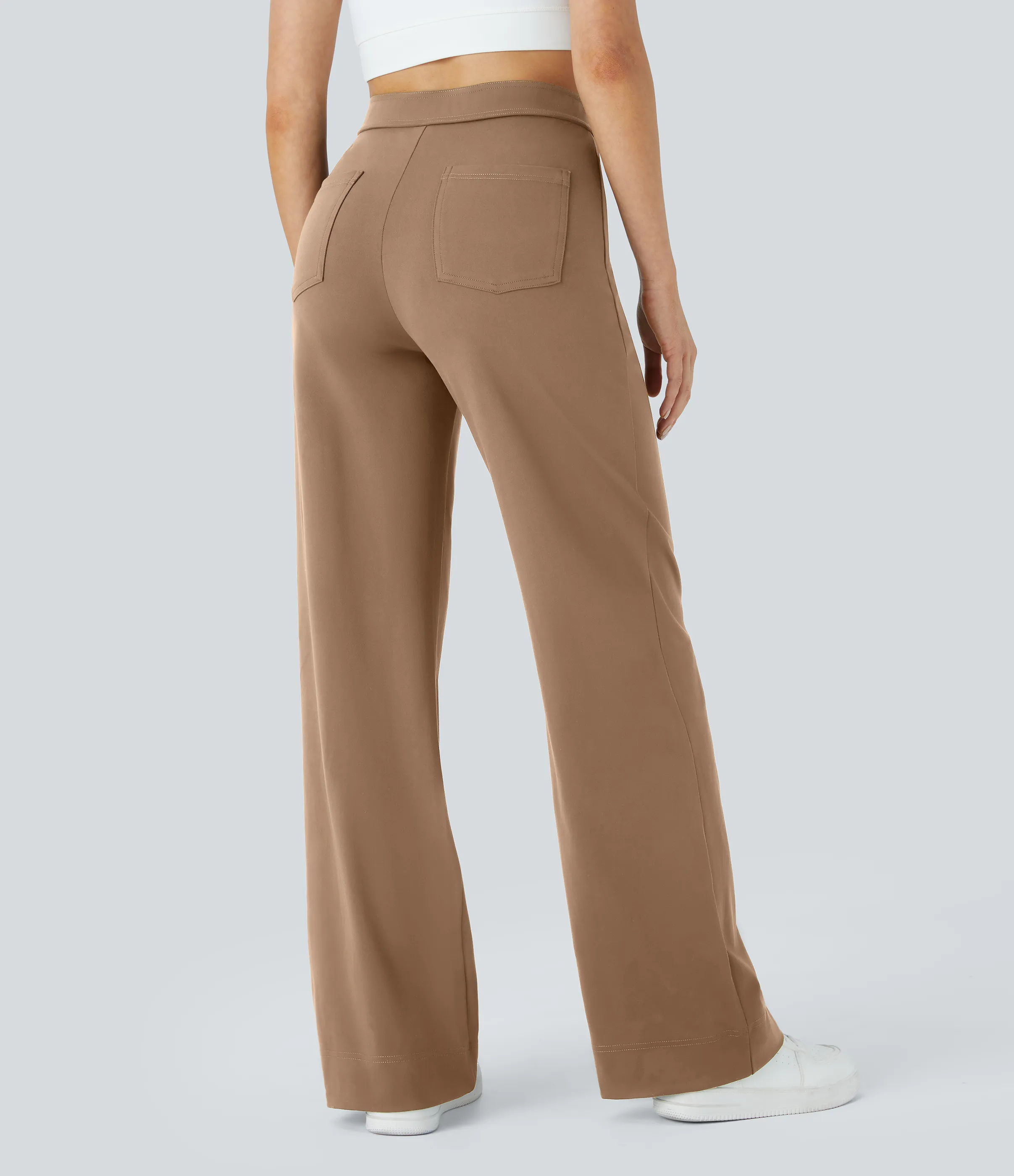Halara Pantalones pierna recta múltiple bolsillo botón tiro alto - Burro - XL(tall) sold by Halara product image thumbnail 3