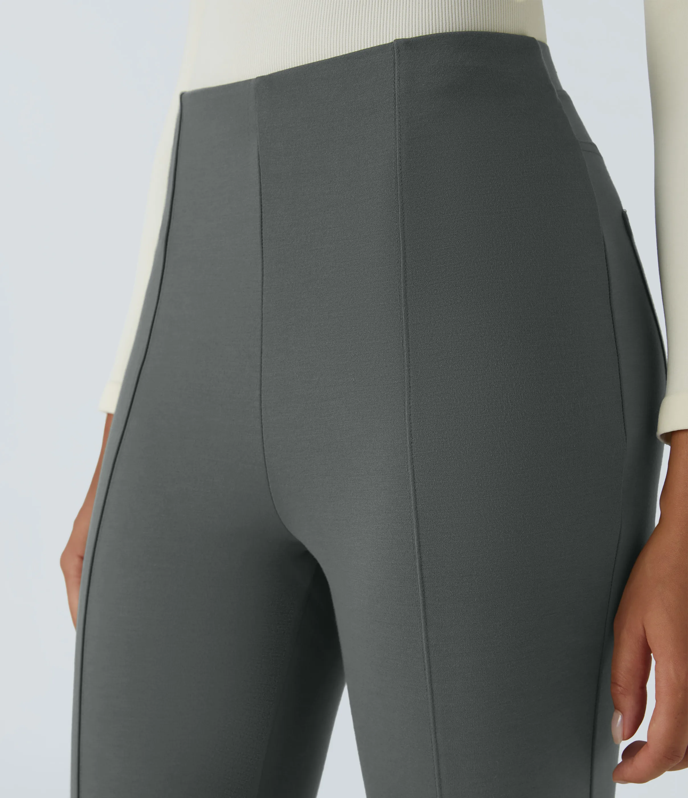 Halara Pantalón Halara Flex™ oficina ajustado bolsillo lateral posterior tiro alto - Sedona Sage - XS(regular) sold by Halara product image thumbnail 5