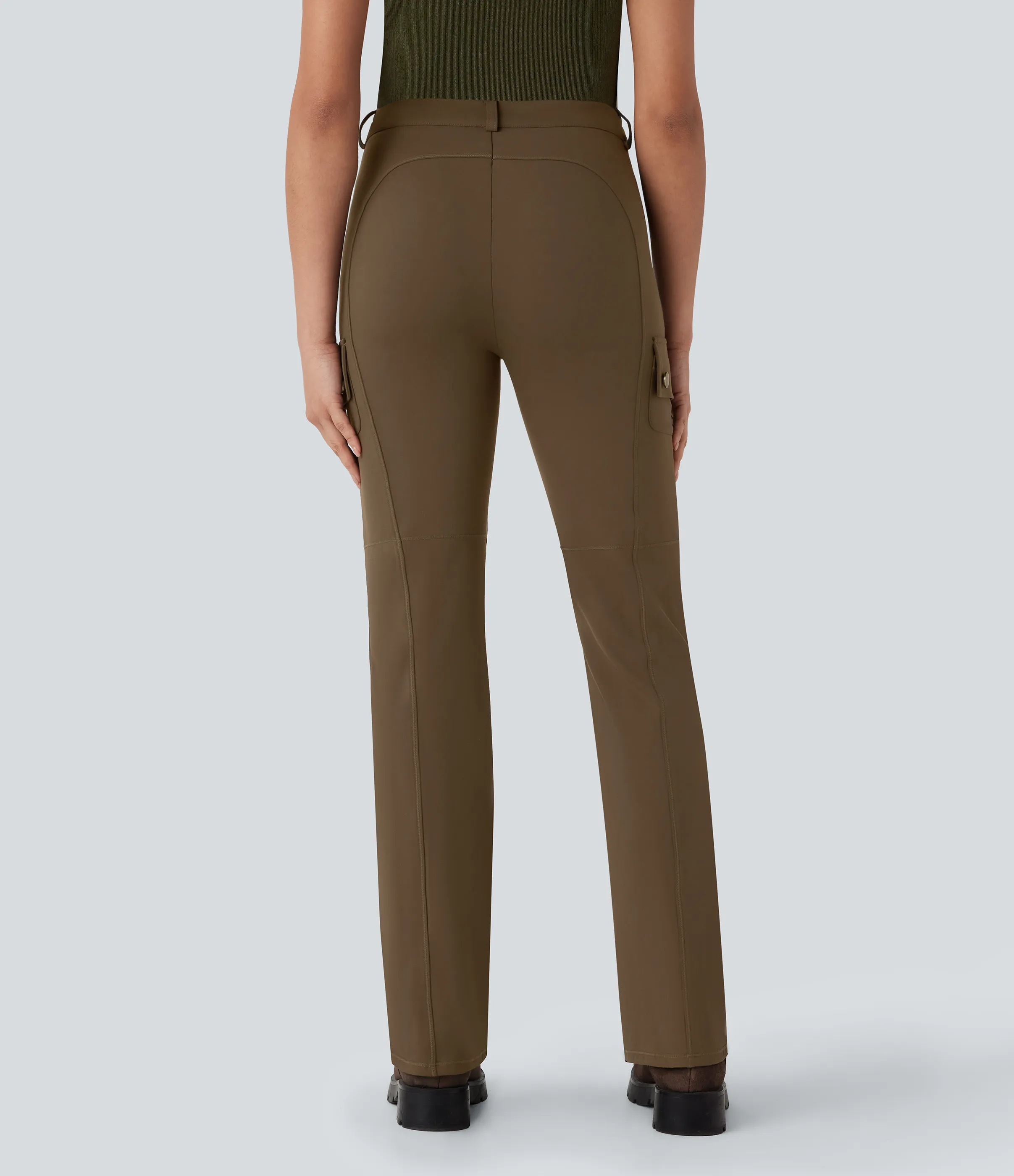 Halara Pantalón cargo bota senderismo múltiple bolsillo tiro medio - Sepia - S(regular) sold by Halara product image thumbnail 3