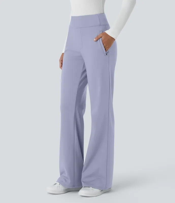 Halara Pantalón oficina acampanado bolsillo lateral tiro alto - Icelandic Blue - XL(tall) sold by Halara