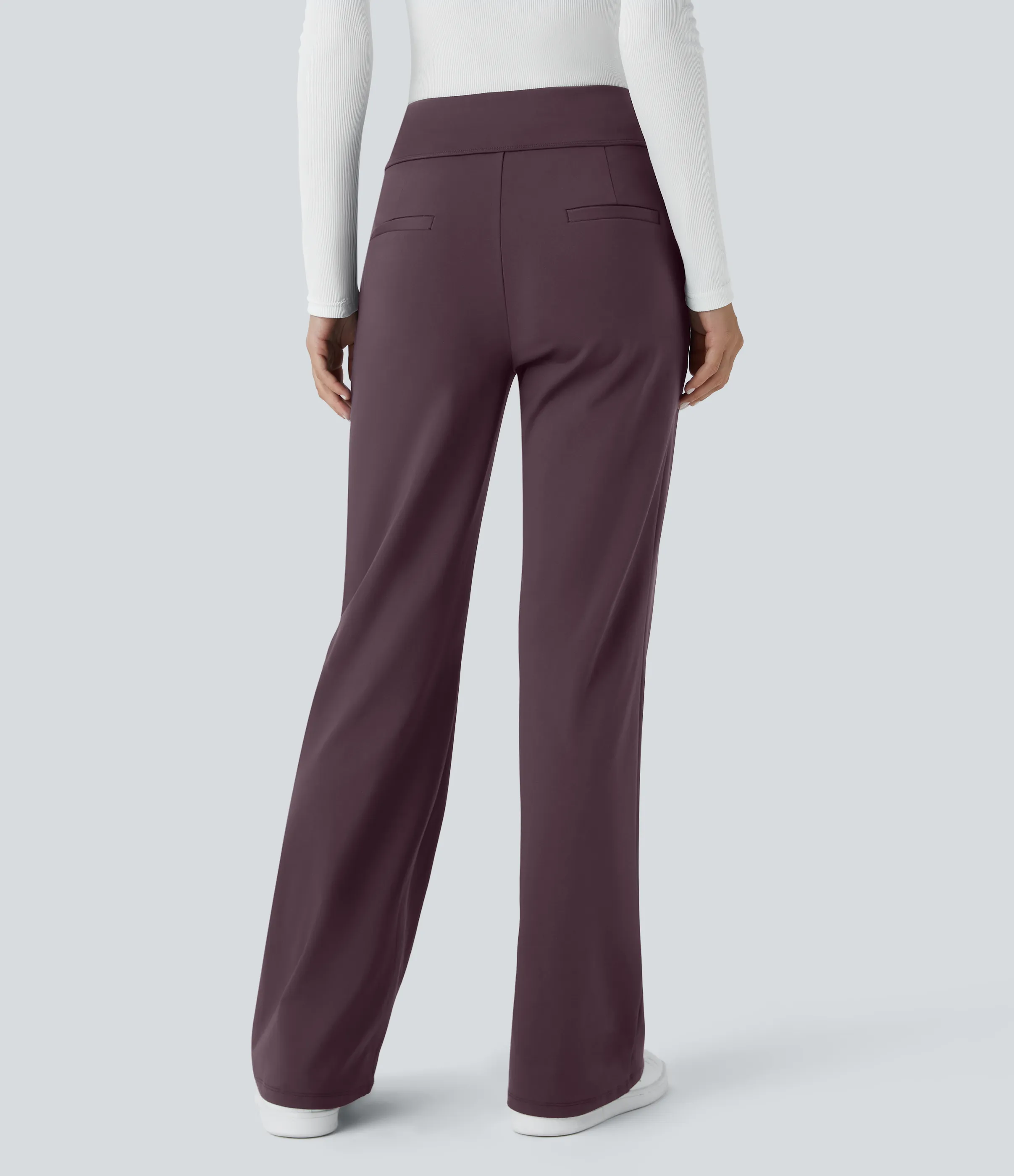 Halara Pantalón oficina acampanado bolsillo lateral tiro alto - Dusky Evening purple - XL(regular) sold by Halara product image thumbnail 3