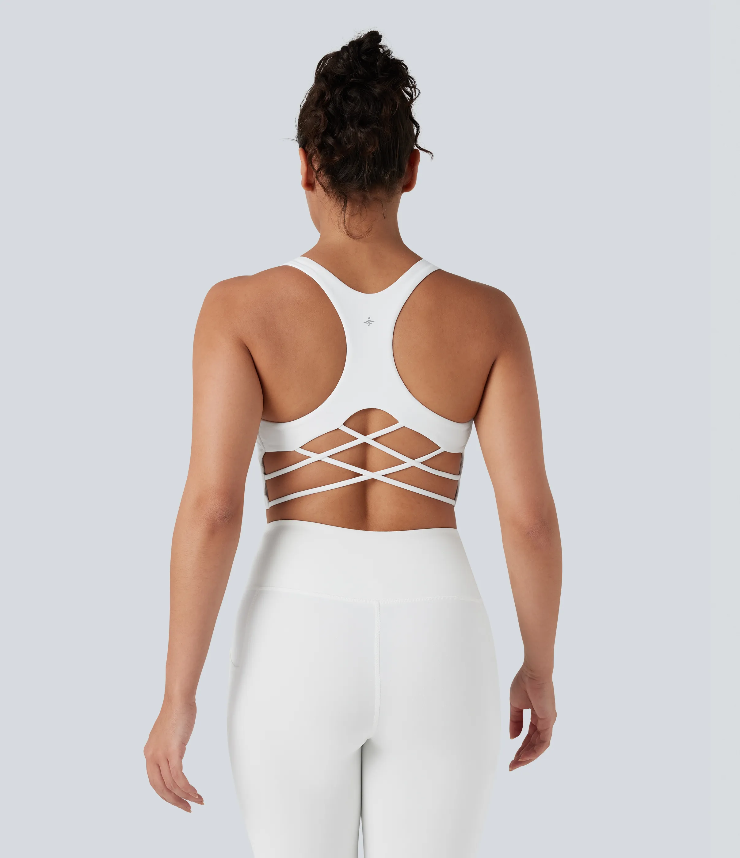 Halara Brasier deportivo de sujeción baja para yoga tipo racerback con tirantes cruzados en copas A-C - White - XL sold by Halara product image thumbnail 4