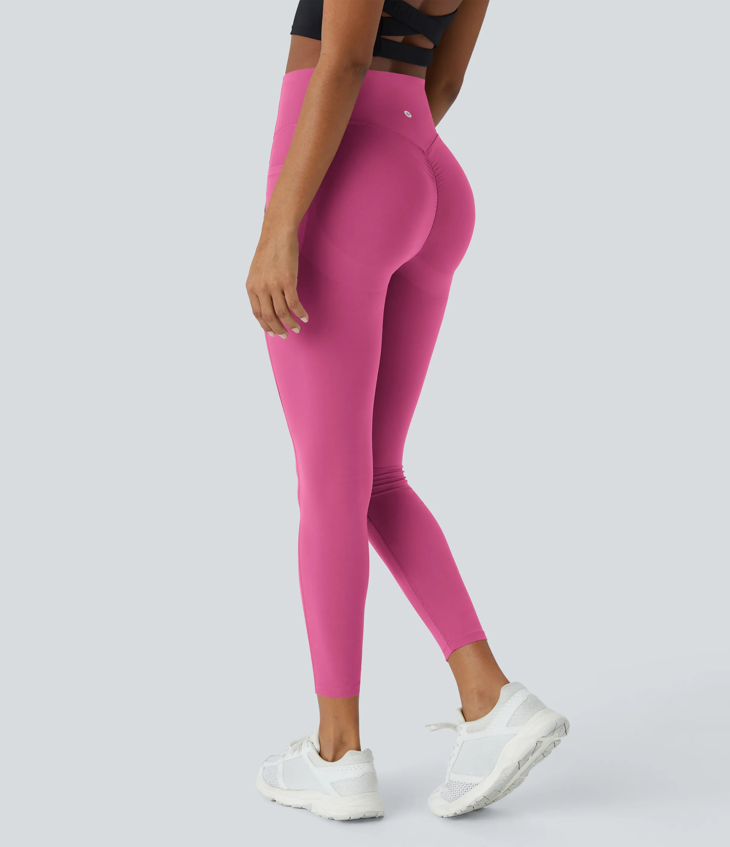 Halara Leggings SoCinched UltraSculpt entrenamiento moldeador bolsillo lateral control abdomen tiro alto - Pink Power - XL(full_length) sold by Halara product image thumbnail 2